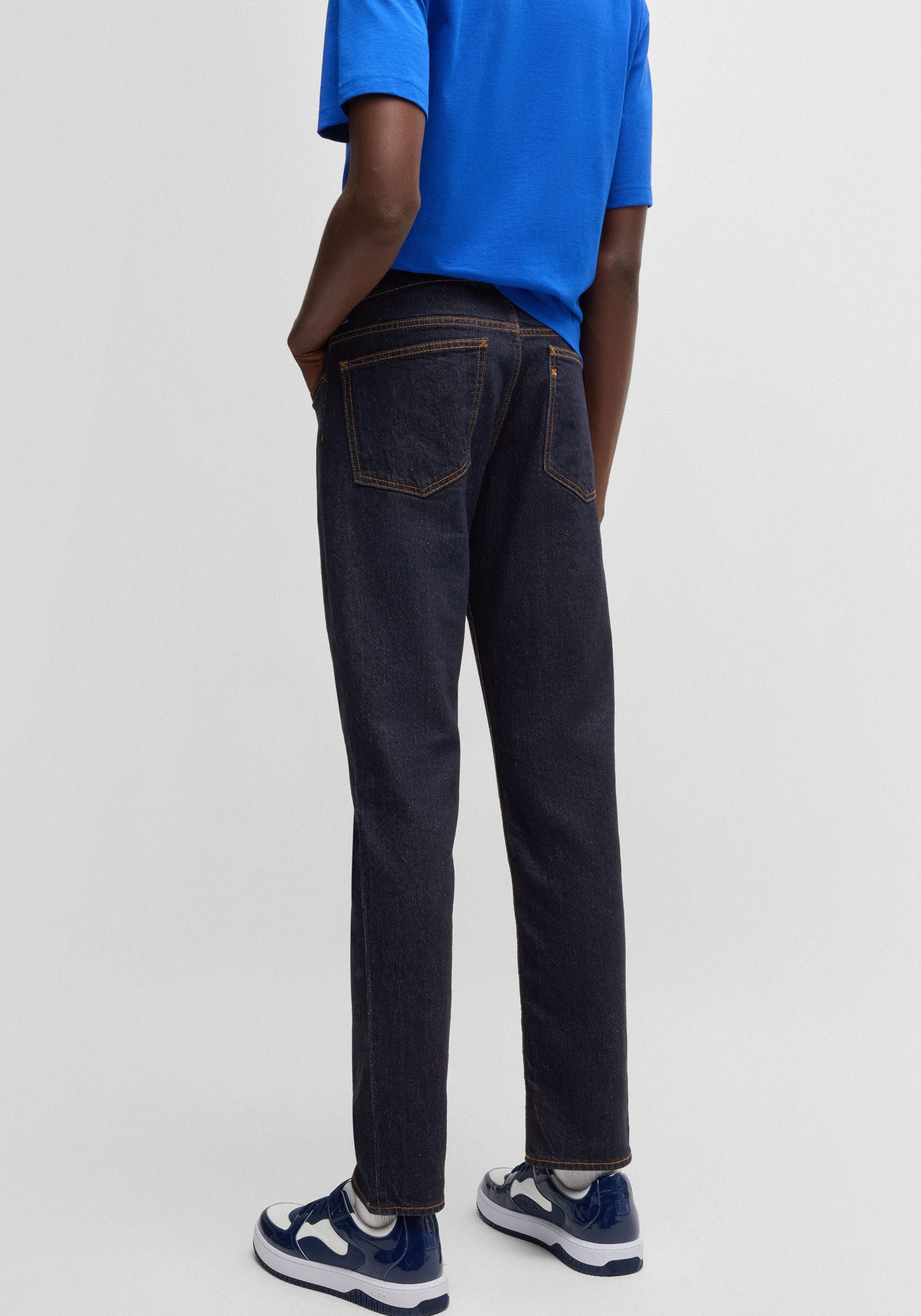 HUGO Blue Slim fit jeans Ash met stone-washed-finish