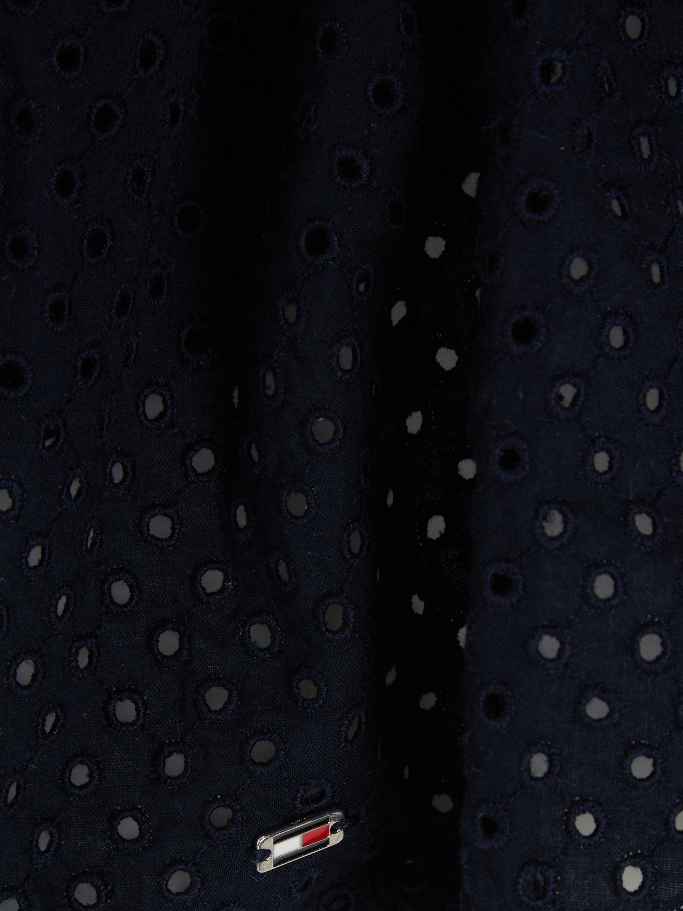 Tommy Hilfiger Volantjurk BRODERIE ANGLAISE DRESS all-over in perforatiestiksel, met volant