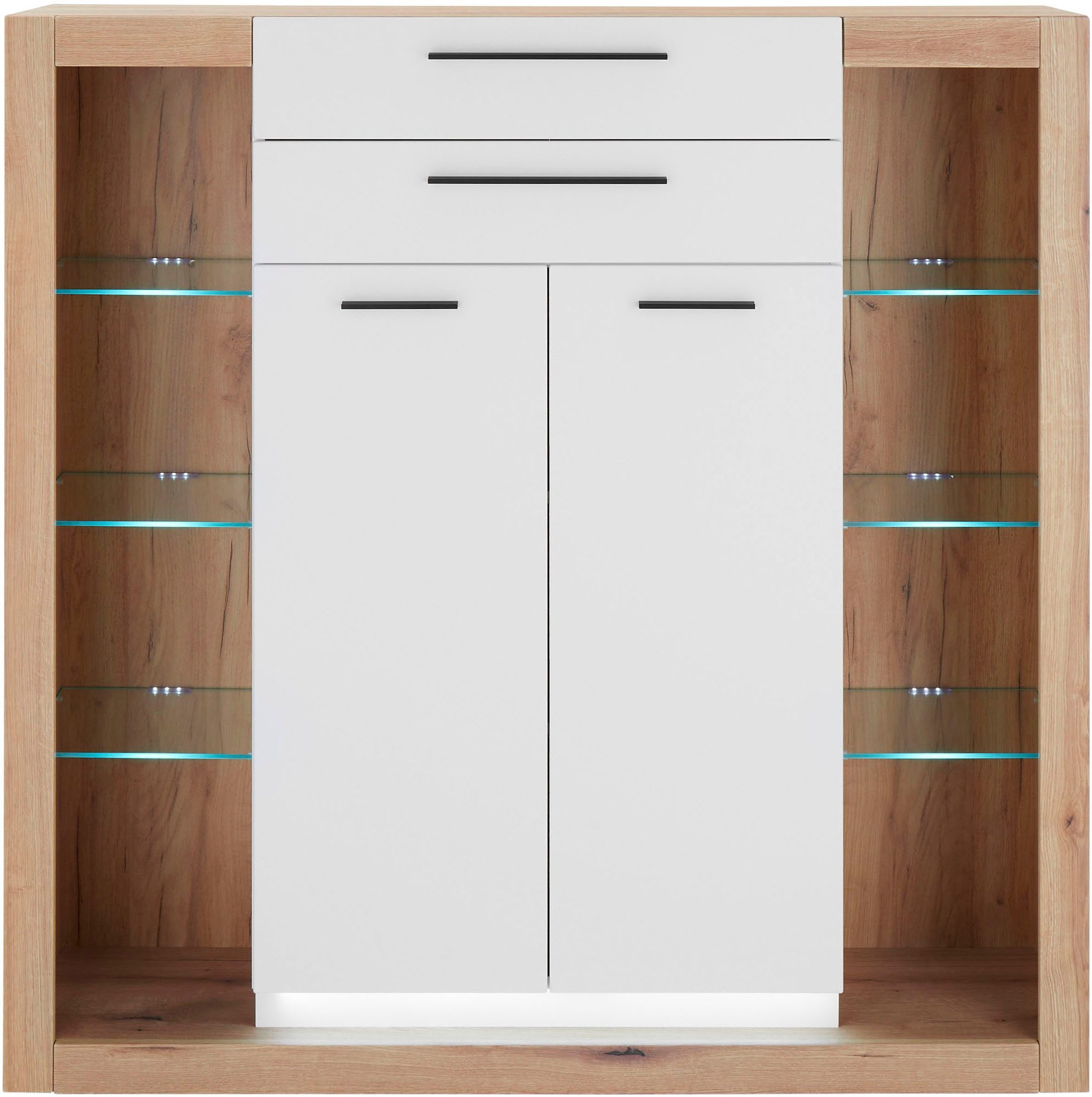 INOSIGN Highboard Brixen, moderne commode, opberg element in eik Evoke decor Metalen grepen, voldoende opbergruimte, veelzijdig toepasbaar