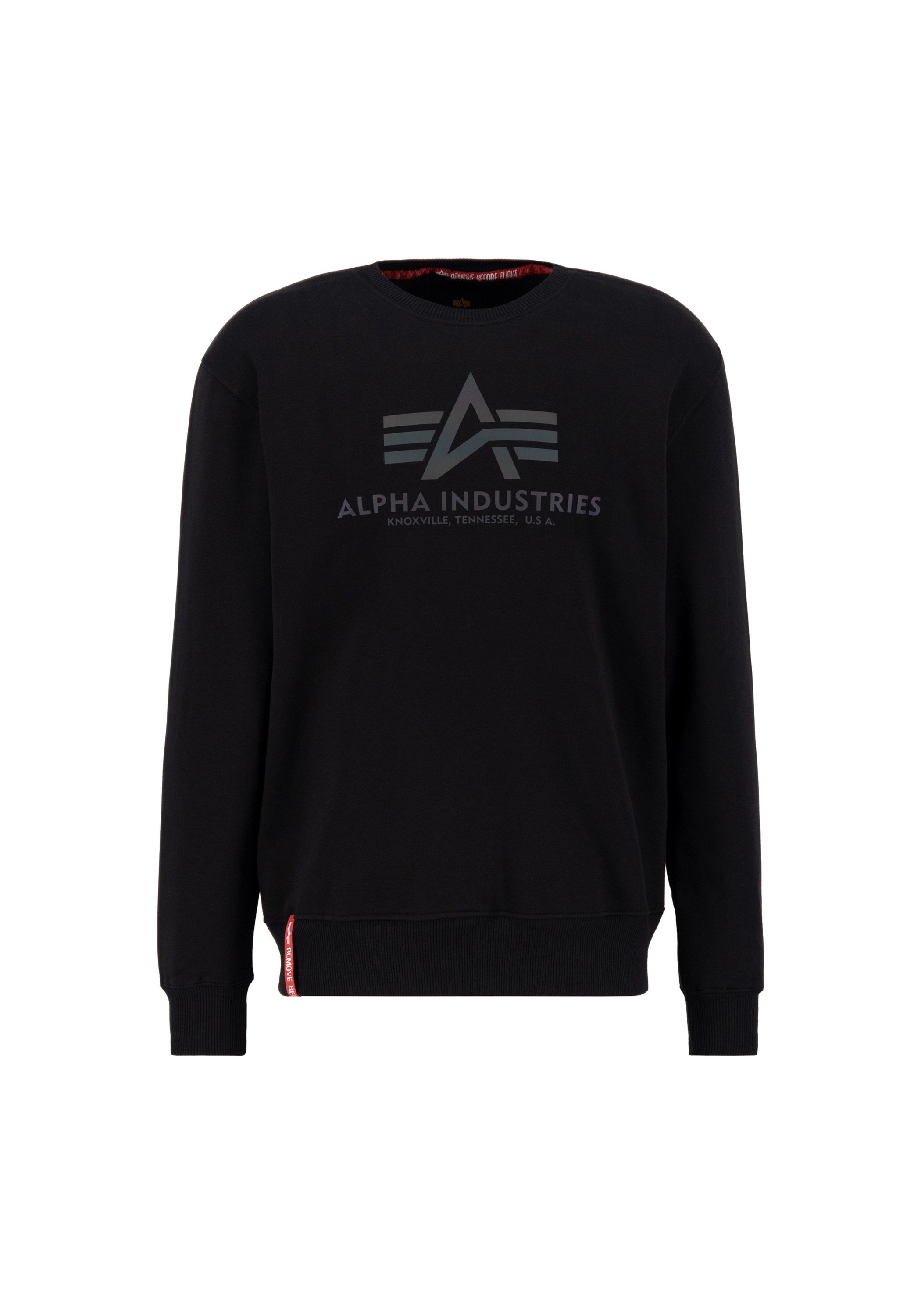 Basic Sweater Rainbow Reflective Print 178302Rr 03 Alpha Industries , Zwart , Heren