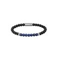 boss armband mixed beads, 1580270, 1580271, 1580272 met tijgeroog of lapis lazuli, onyx en lavasteen blauw