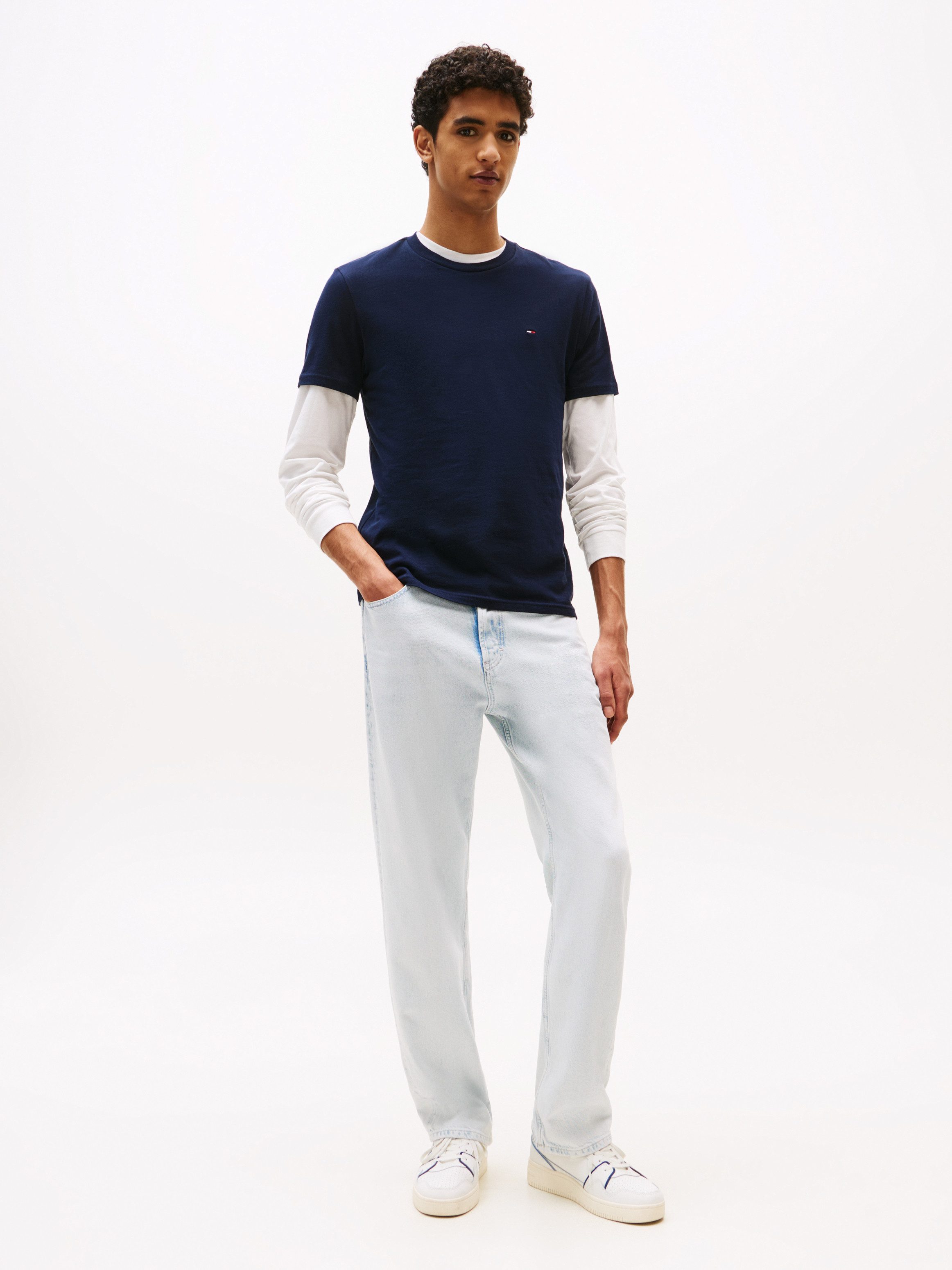 TOMMY JEANS Shirt met ronde hals TJM XSLIM 2PACK JERSEY TEE EXT (Set van 2)