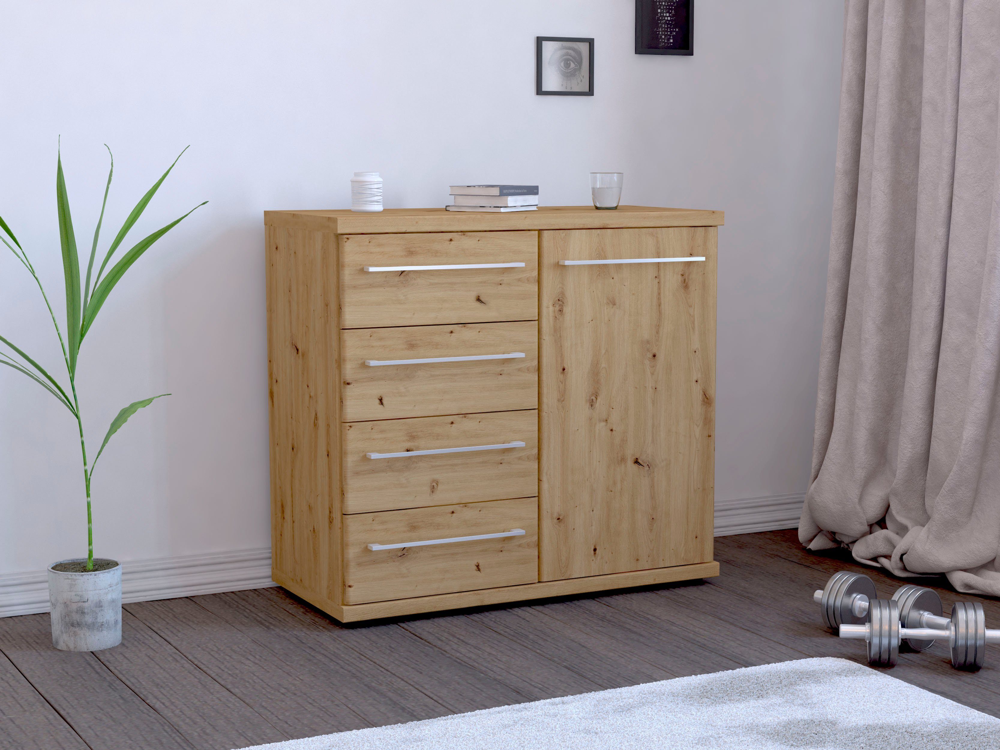 WIEMANN Kast met laden en deuren Mainau voorgemonteerd commodes & ladekasten bruin