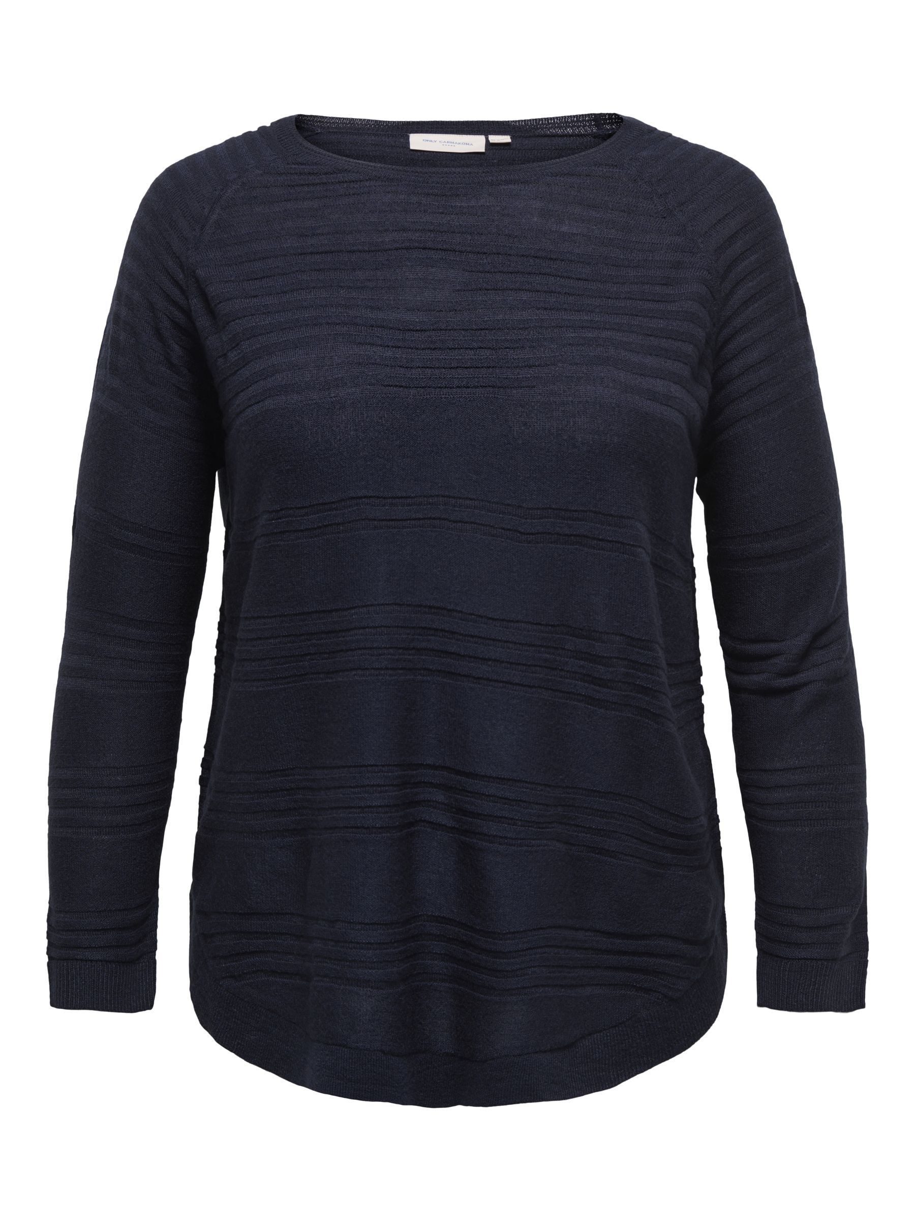 ONLY CARMAKOMA Trui met ronde hals CARNEWAIRPLAIN LS PULLOVER KNT
