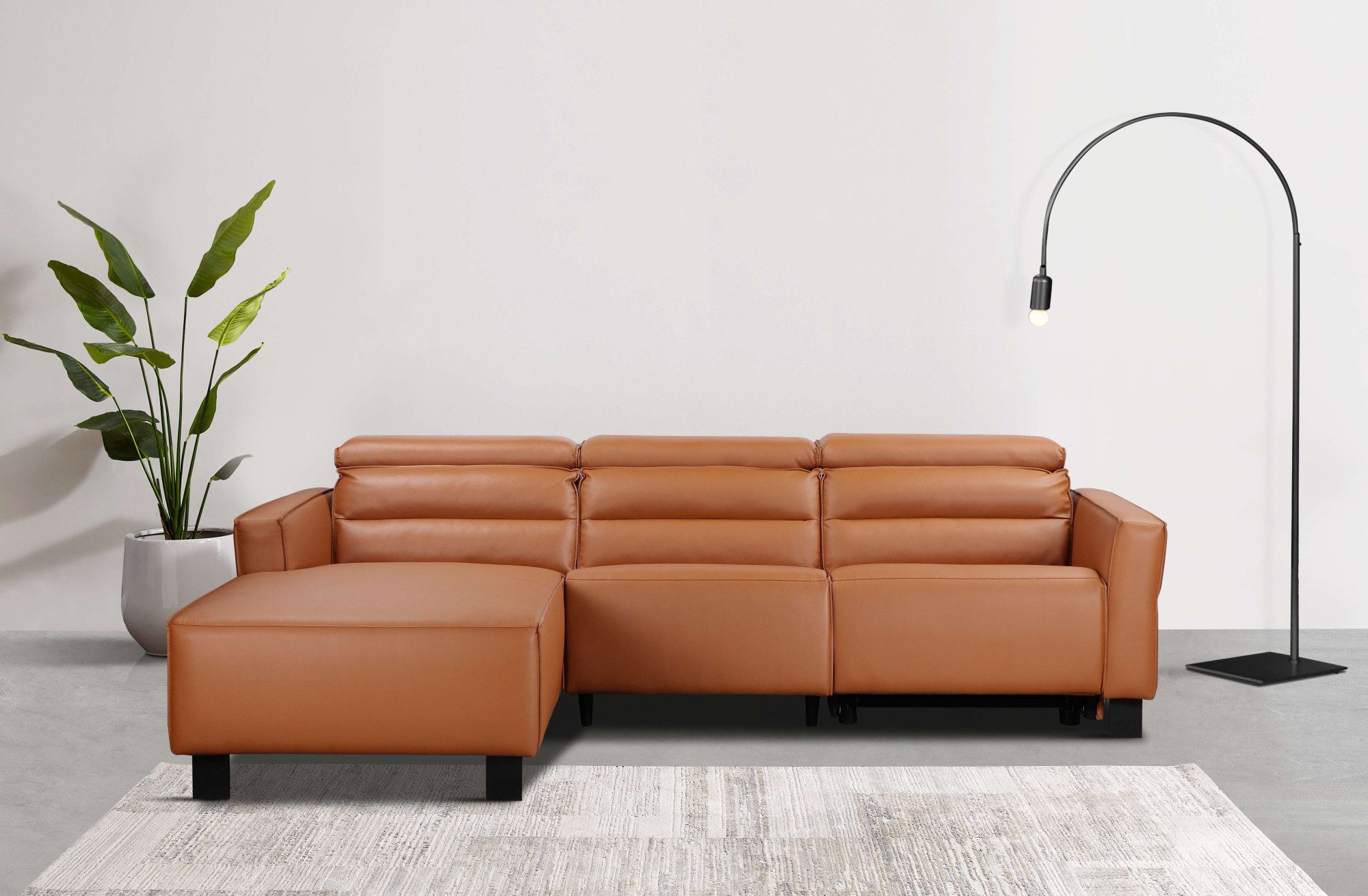 Places of Style Hoekbank Carpari, L-vorm, 263 cm, handmatige of elektrische relaxfunctie