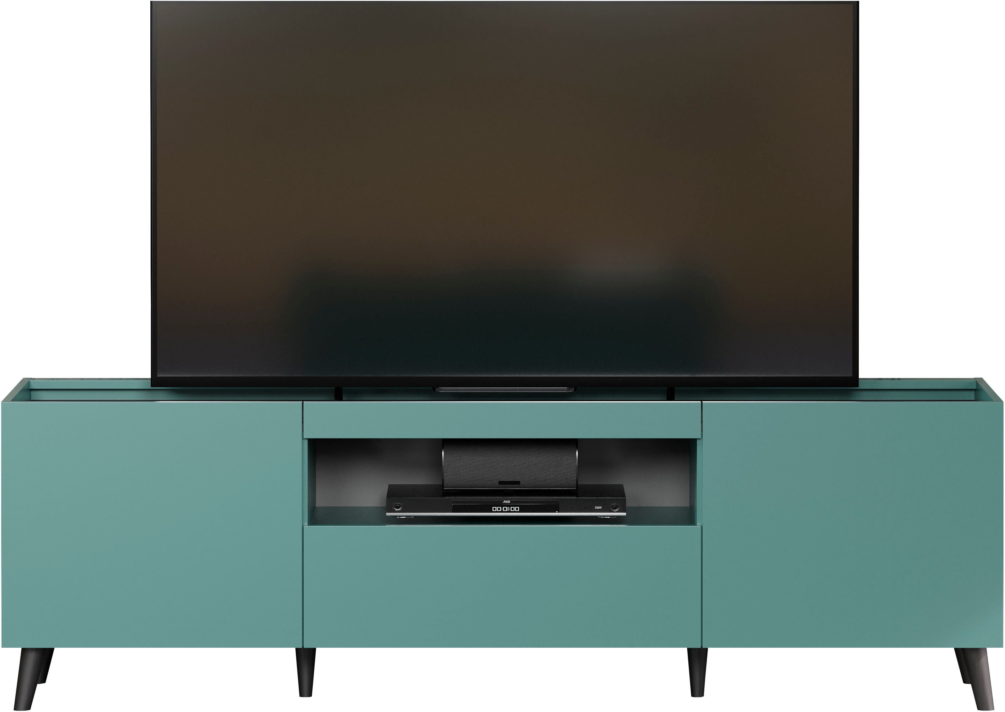 andas Tv-meubel Mikkeline mat, bxh: ca. 181 x 60 cm, tv-kast, blauw, turquoise (1 stuk)