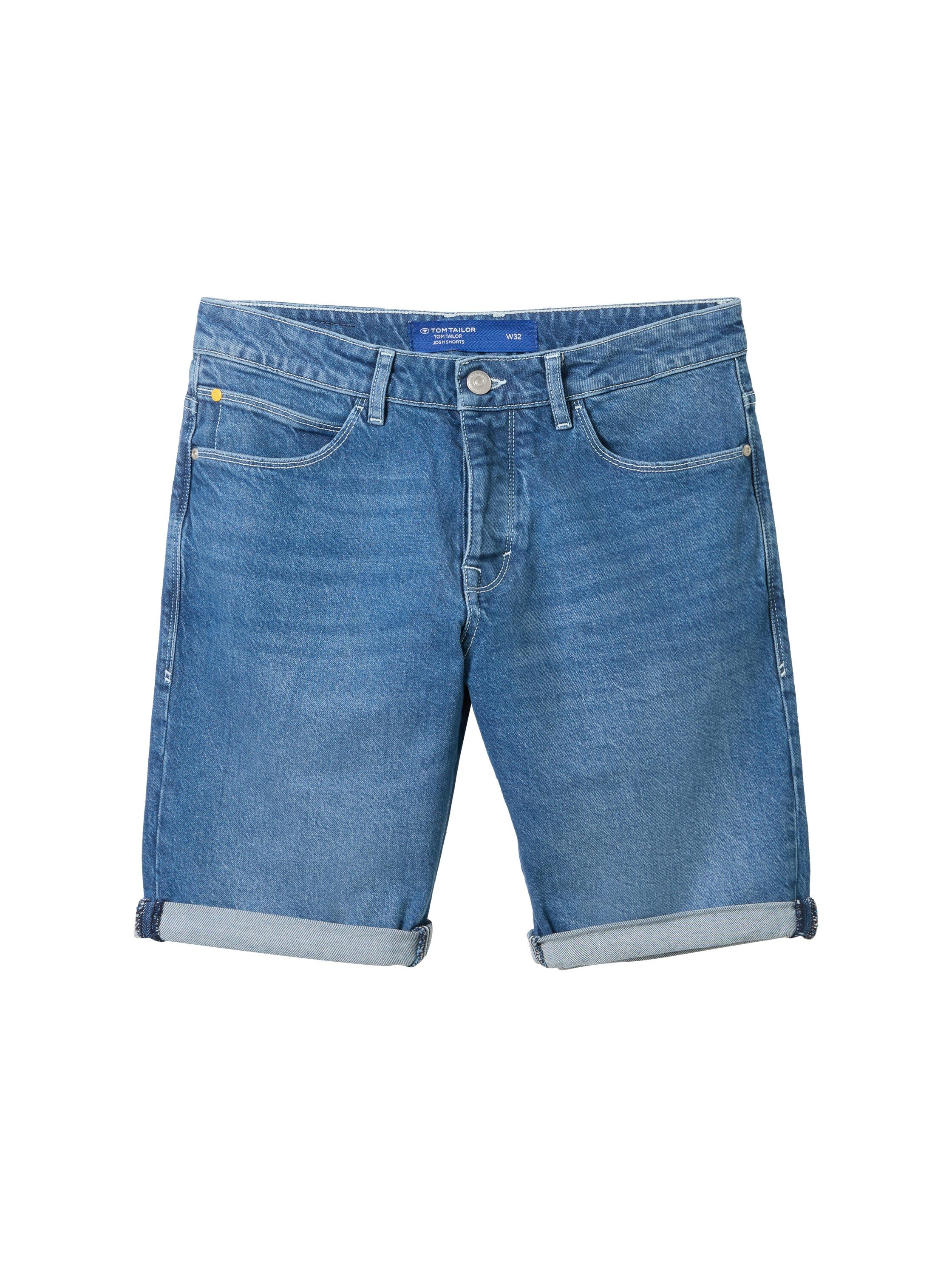 Tom Tailor Jeansbermuda Josh met merklabel