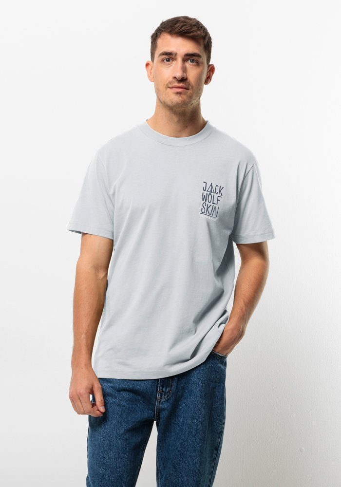 Jack Wolfskin Jack Tent T-Shirt Men Heren T-shirt van biologisch katoen XXL soft blue soft blue
