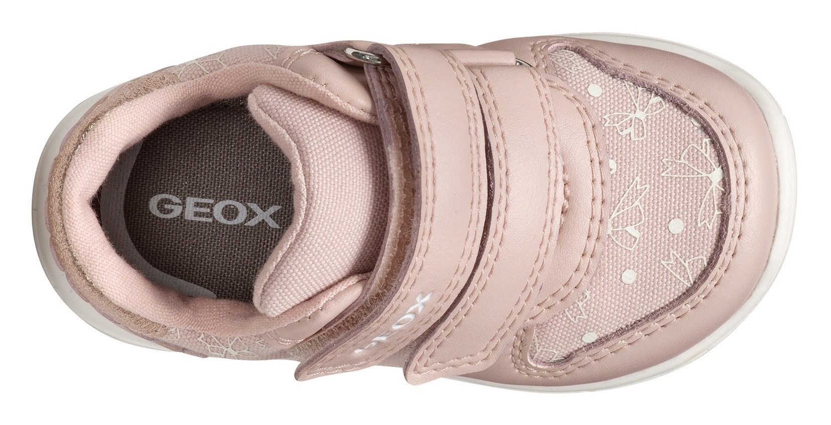 Geox Babyschoentjes B ZAPITO GIRL , feestdag schoen, klittenbandschoen met bedrukte strik en glitter