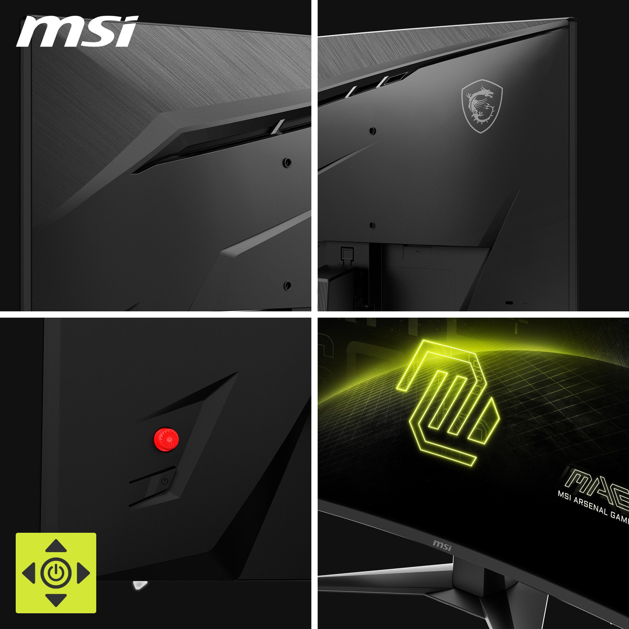 MSI Curved-gaming-monitor MAG 242C, 59,9 cm / 24", Full HD, kantel-, draai-, hoogteverstelbaar, pivot.luidspreker