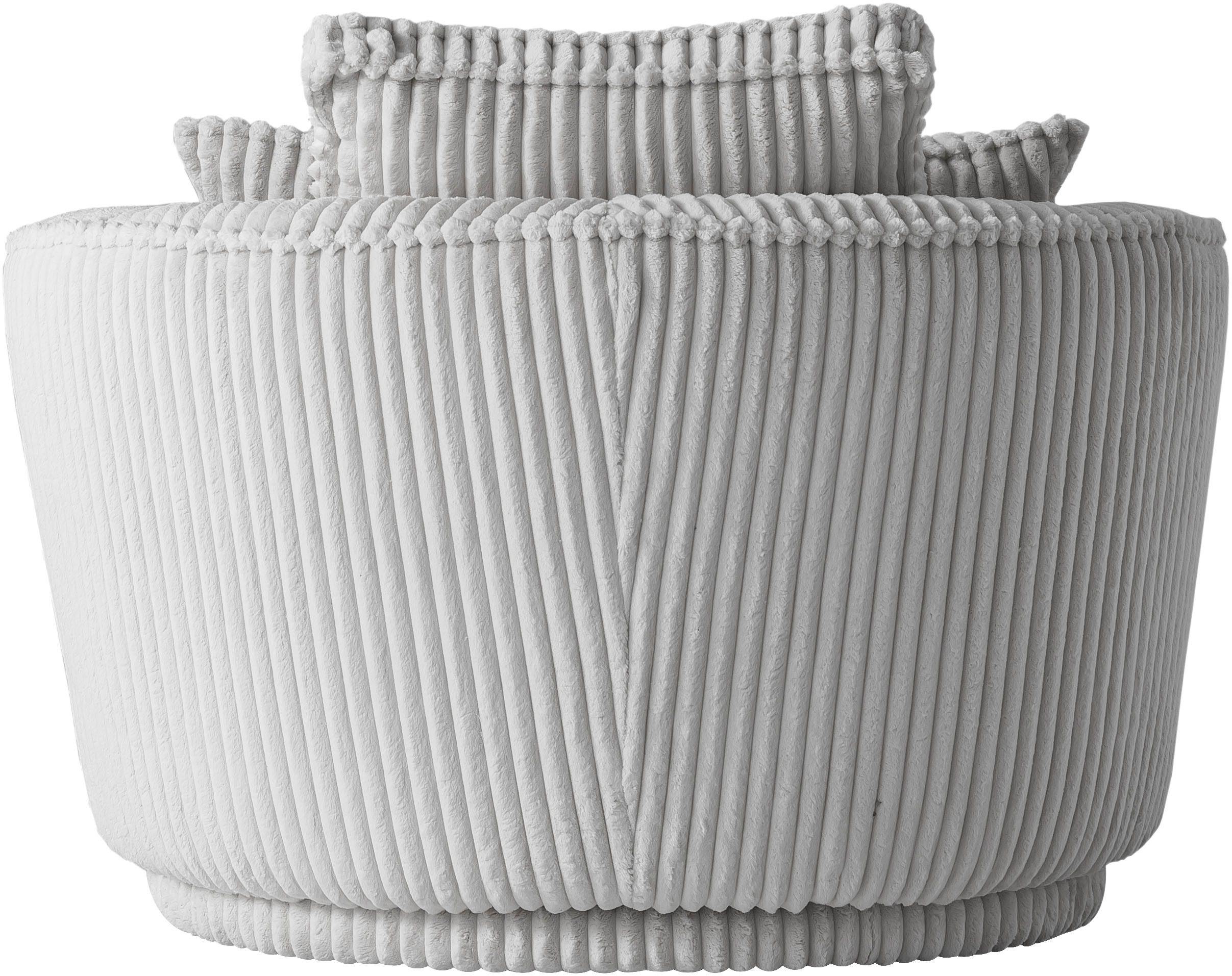 Leonique Draaibare fauteuil MAISIE, Love Seat XXL, leesfauteuil BIG- Zetel in MEGA CORD en geweven velours, 360 graden draaibaar