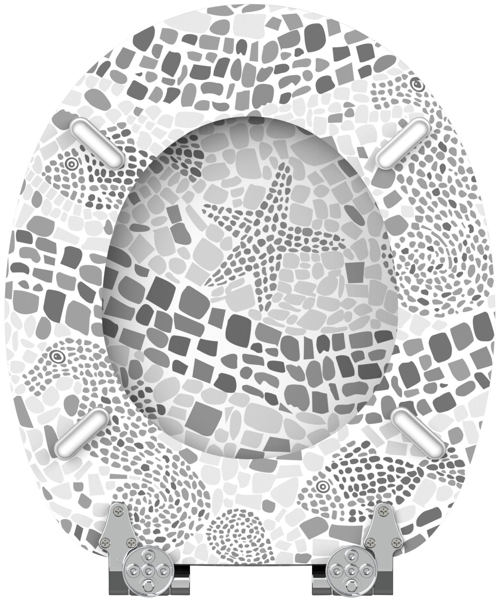 Sanilo Toiletzitting Mosaic World Grey met soft-closemechanisme
