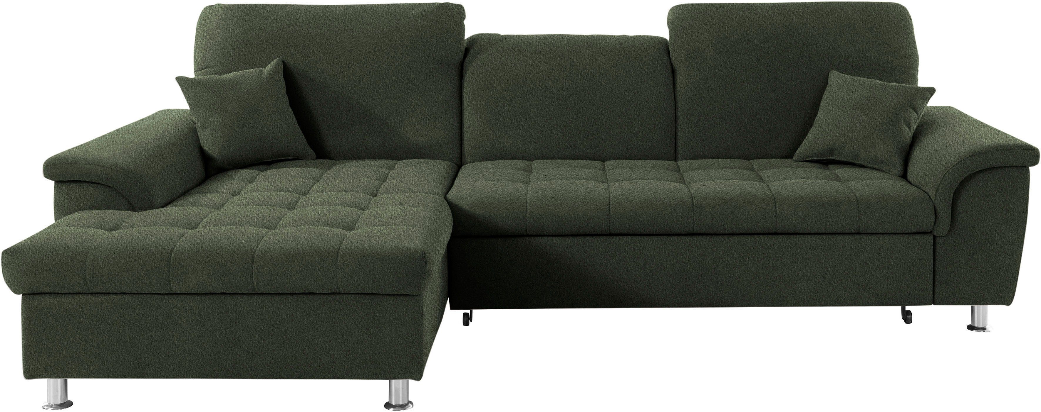 DOMO collection Hoekbank Franzi, tijdloos en elegant, moderne zittingstikking, L-Vorm