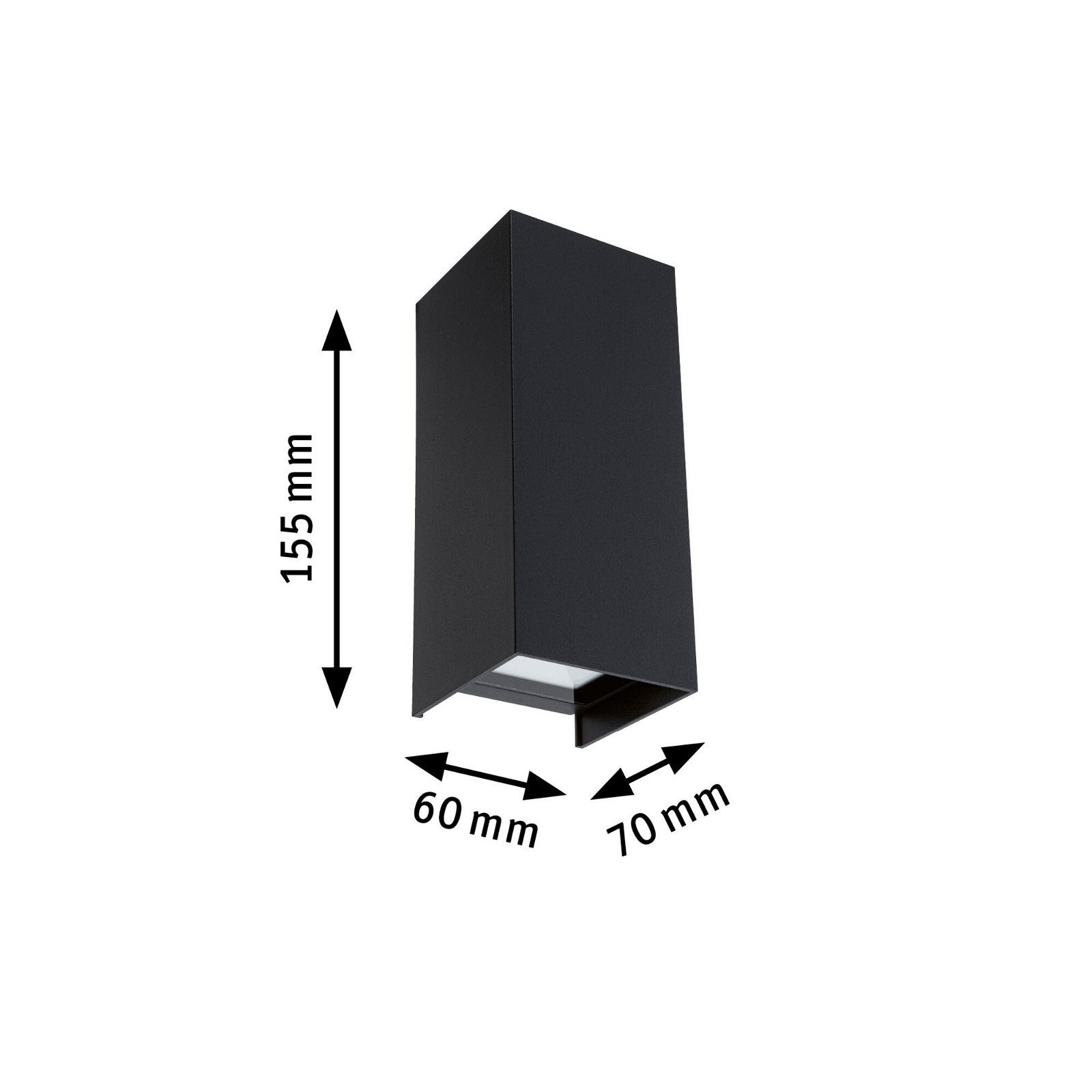 Paulmann Led-wandlamp voor buiten Flame vierkant 65x70mm 3000K 2x2,8W 2x290lm 230V Antraciet Aluminium (1 stuk)