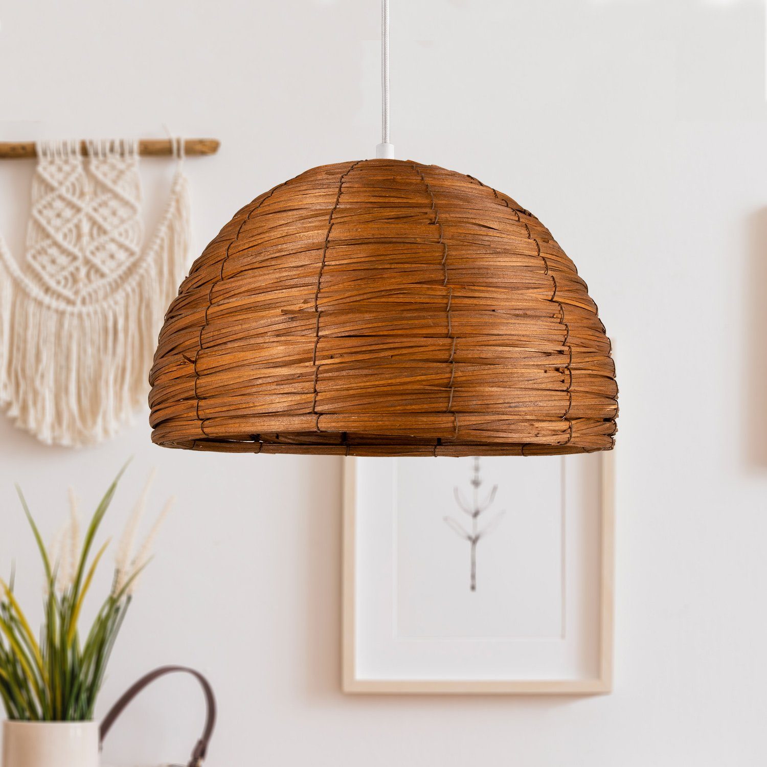 Paco Home Hanglamp GOGO Plafondlamp LED woonkamer en slaapkamer, gras, decoratie E27