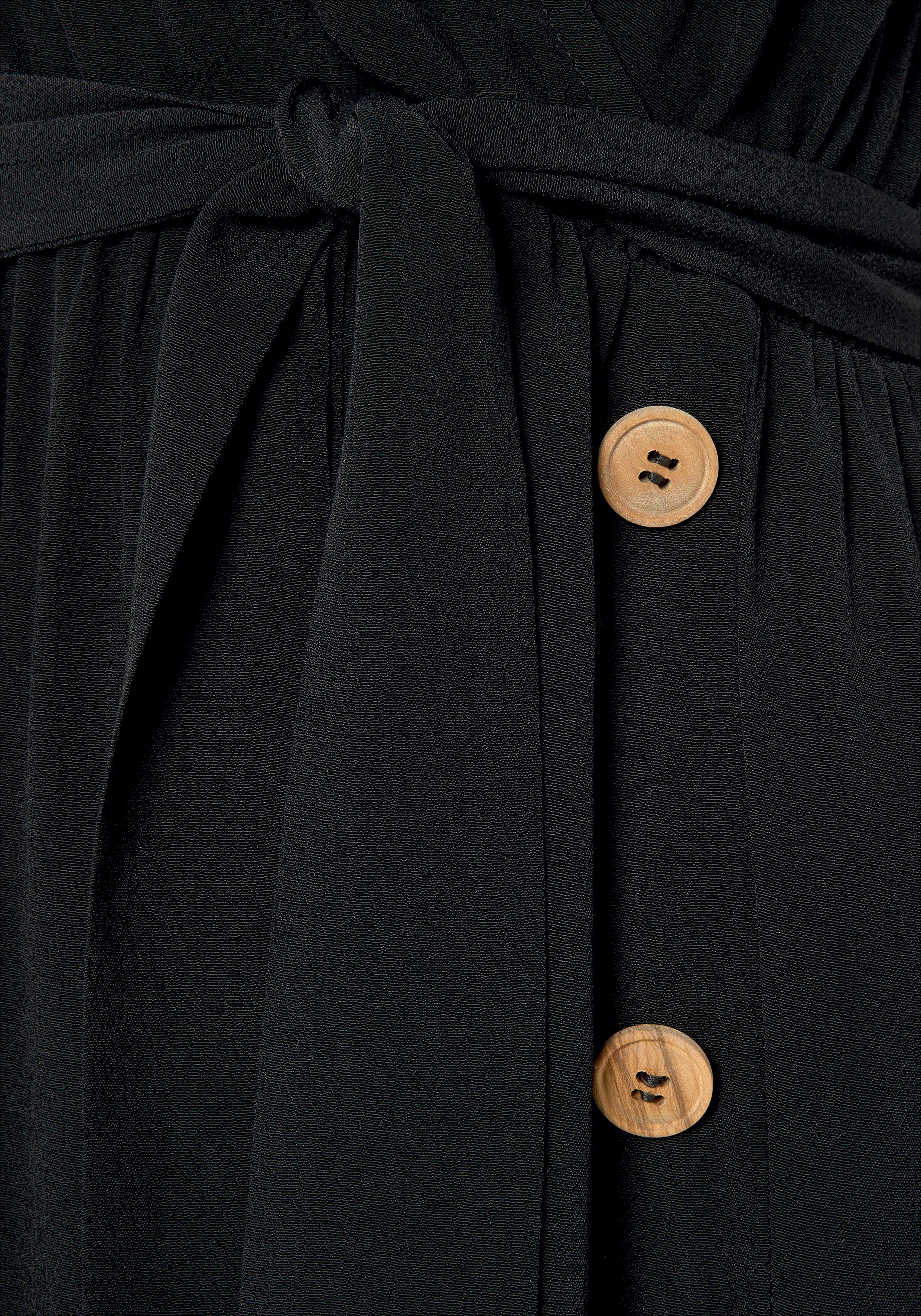Vivance Midi-jurk van geweven viscose (Met een bindceintuur)