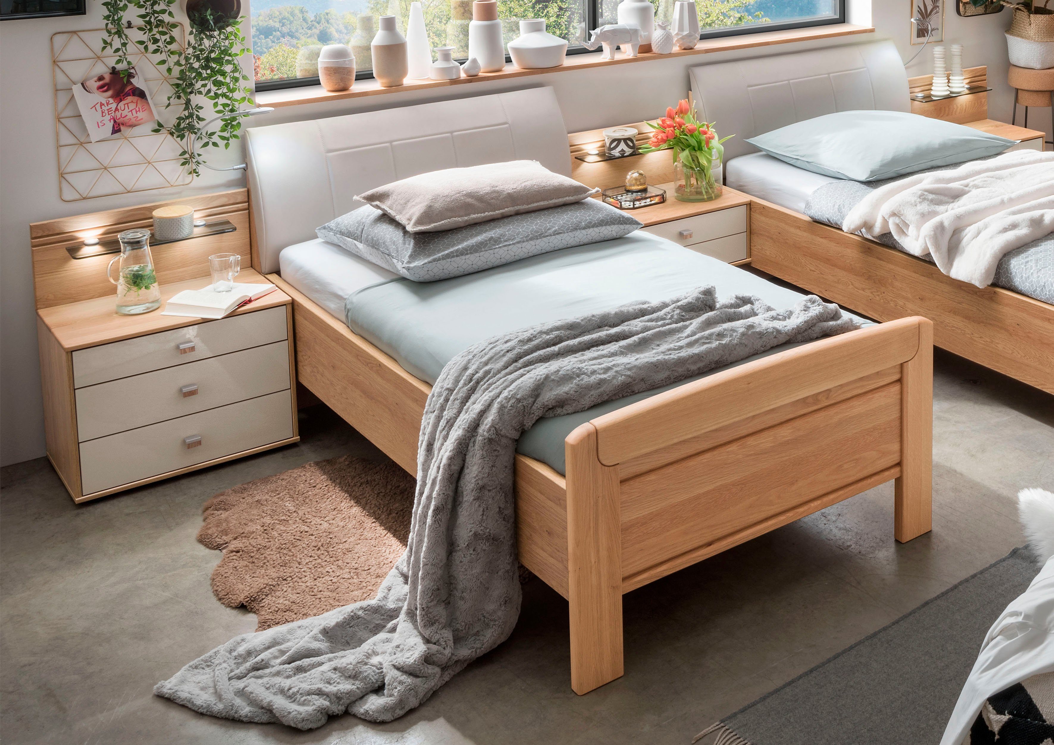 WIEMANN Houten bed KIRUNA in comforthoogte bedden beige