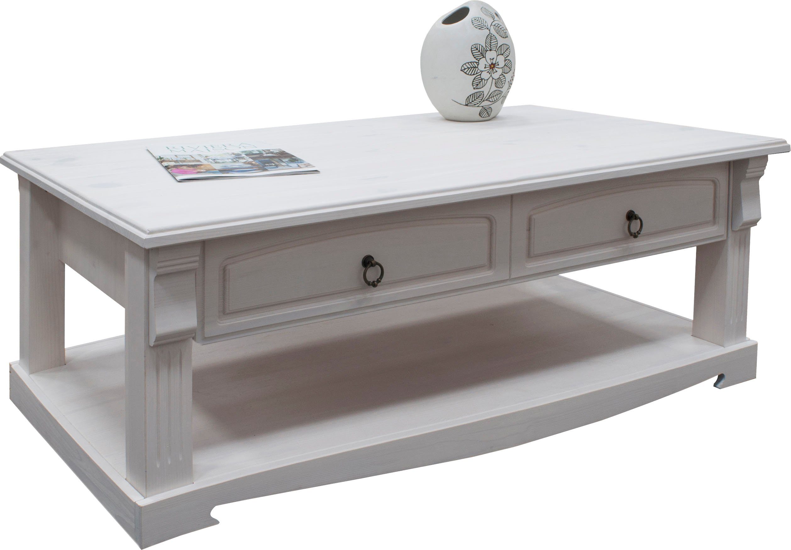 Home affaire Salontafel ANNA met 2 lades van massief grenen
