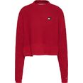tommy jeans trui met ronde hals tjw homespun heart logo sweater rood