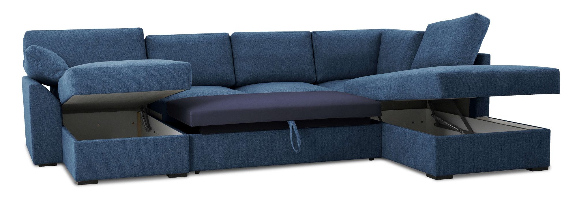 Home affaire Zithoek Citry Breedte 309 cm, chenille, bedfunctie, bedlade, U-vorm