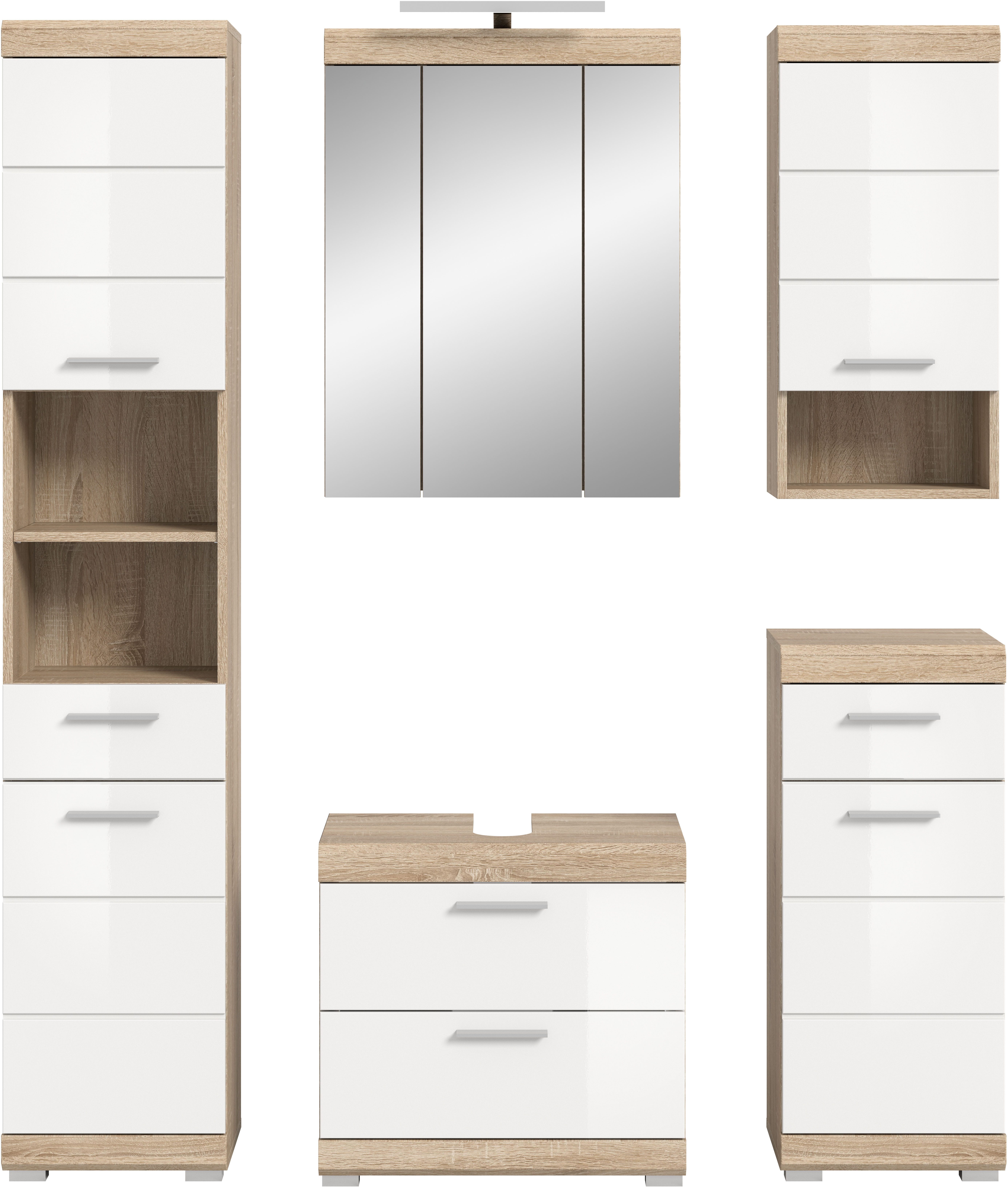 INOSIGN Badkamerserie Siena, 5-delig, inclusief LED-verlichting, bestaande uit: (set, 5-delig)