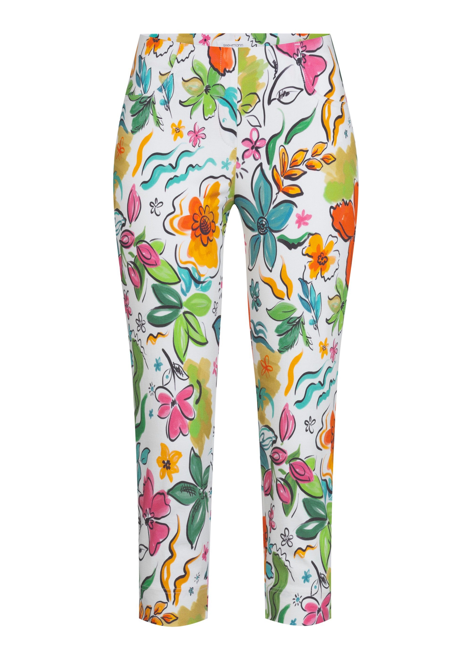 Stehmann 3/4 broek met een bloemmotief
