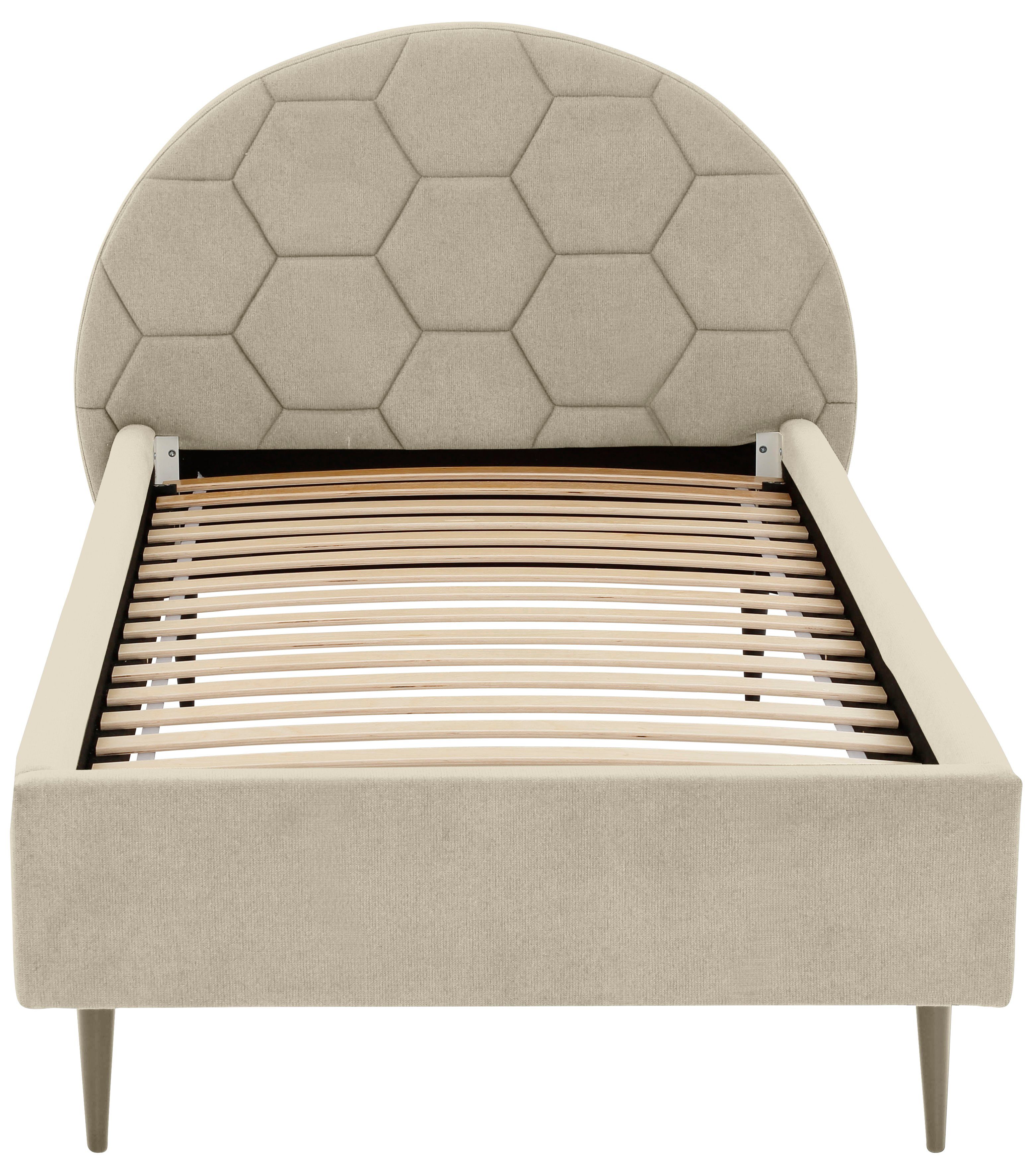 Lüttenhütt Gestoffeerd bed Gebko prettig bekleed hoofdbord met decoratief honingraatmotief