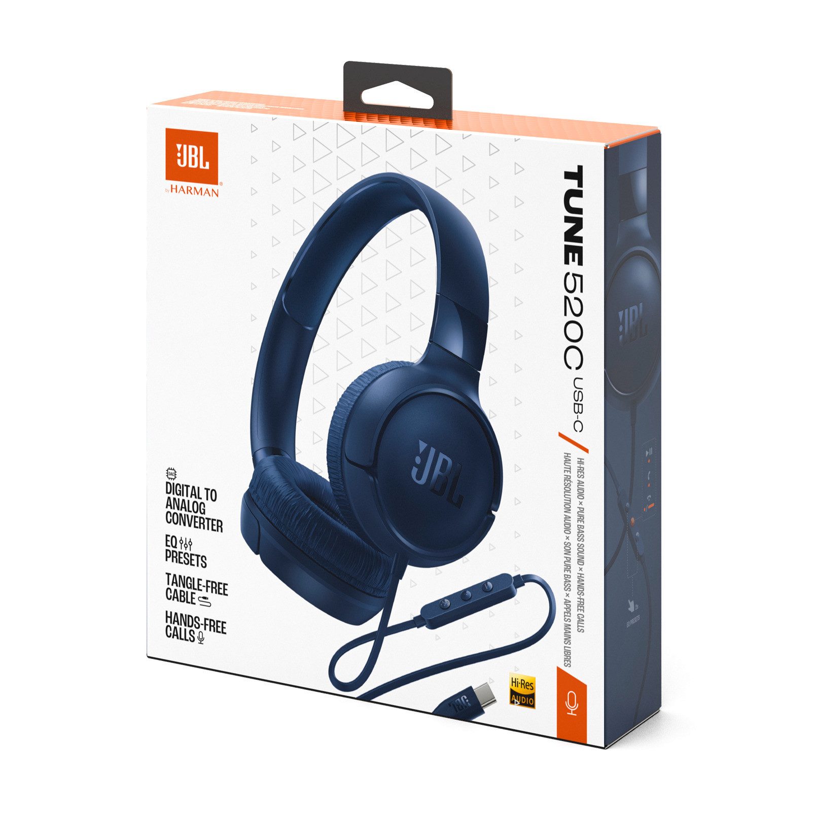 JBL Hoofdtelefoon Tune 520C USB-C bekabelde Hi-Res-On-Ear