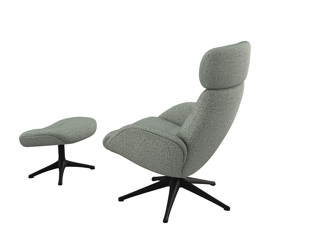 FLEXLUX Relaxfauteuil Relaxchairs Elegant Eersteklas comfort, rug- en hoofdsteunverstelling, draaibaar, zwarte voet