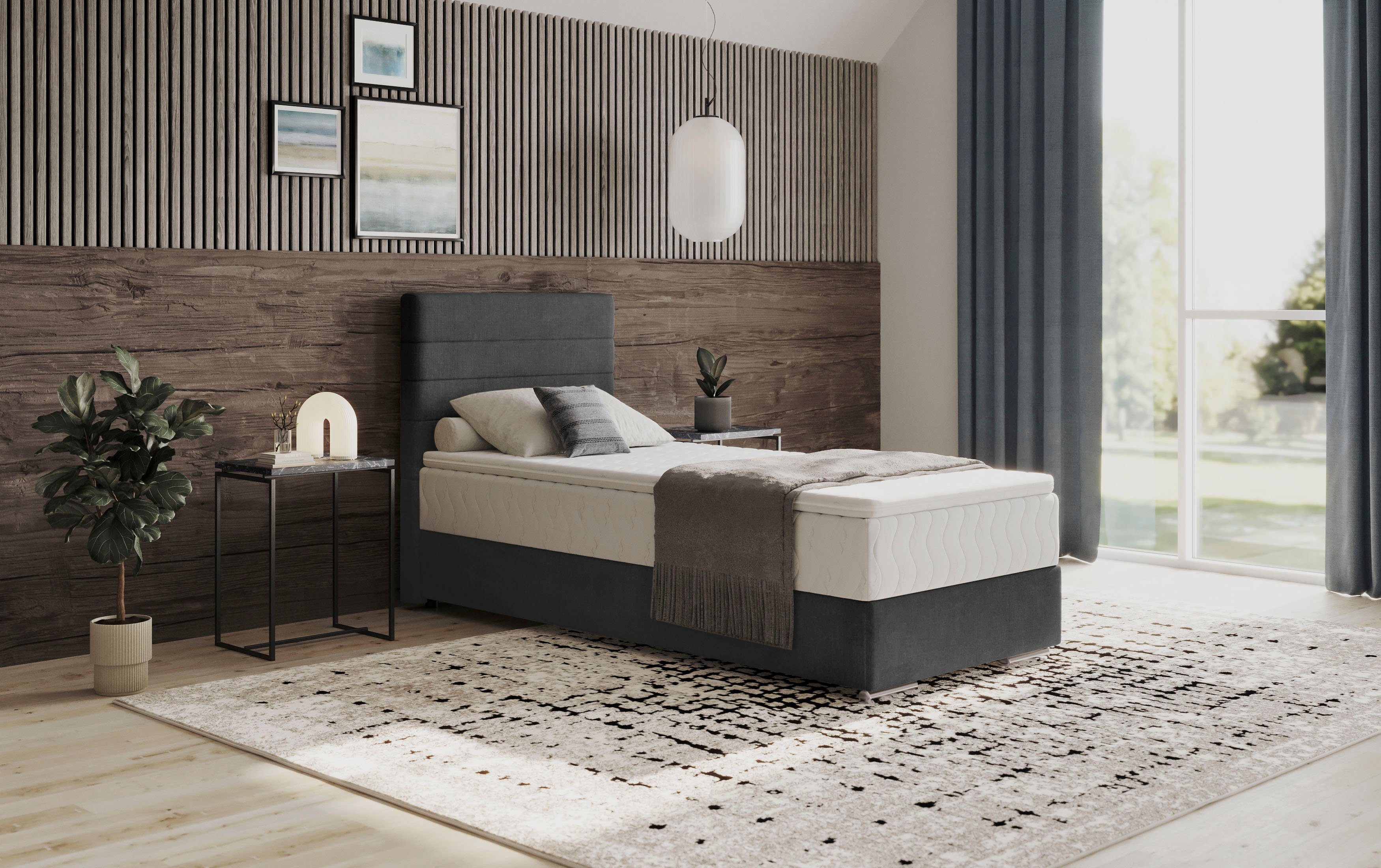 Mr. Couch Boxspring Stratus 2 incl. matrassen en bedlades boxsprings grijs