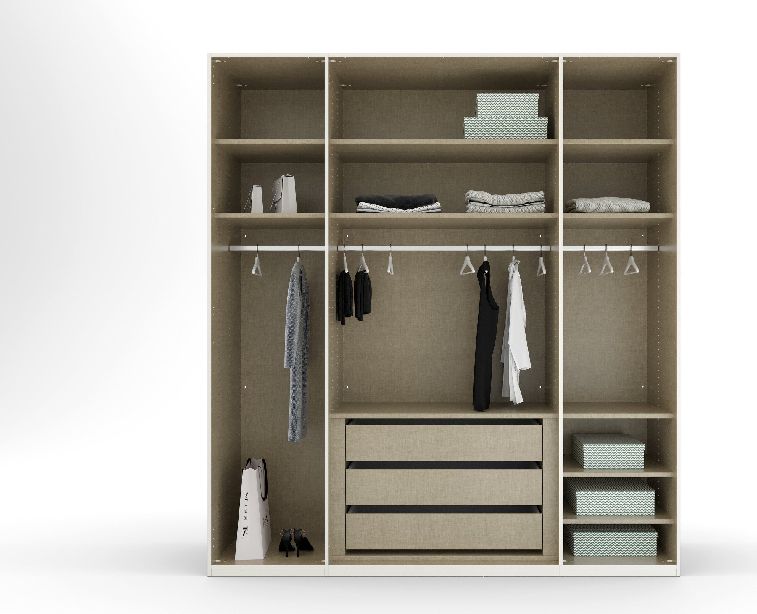 rauch Draaideurkast Kledingkast kast garderobe SKAT SHINE met hoogwaardige, transparant grijs glas inclusief uitgebreid toebehoren made in germany