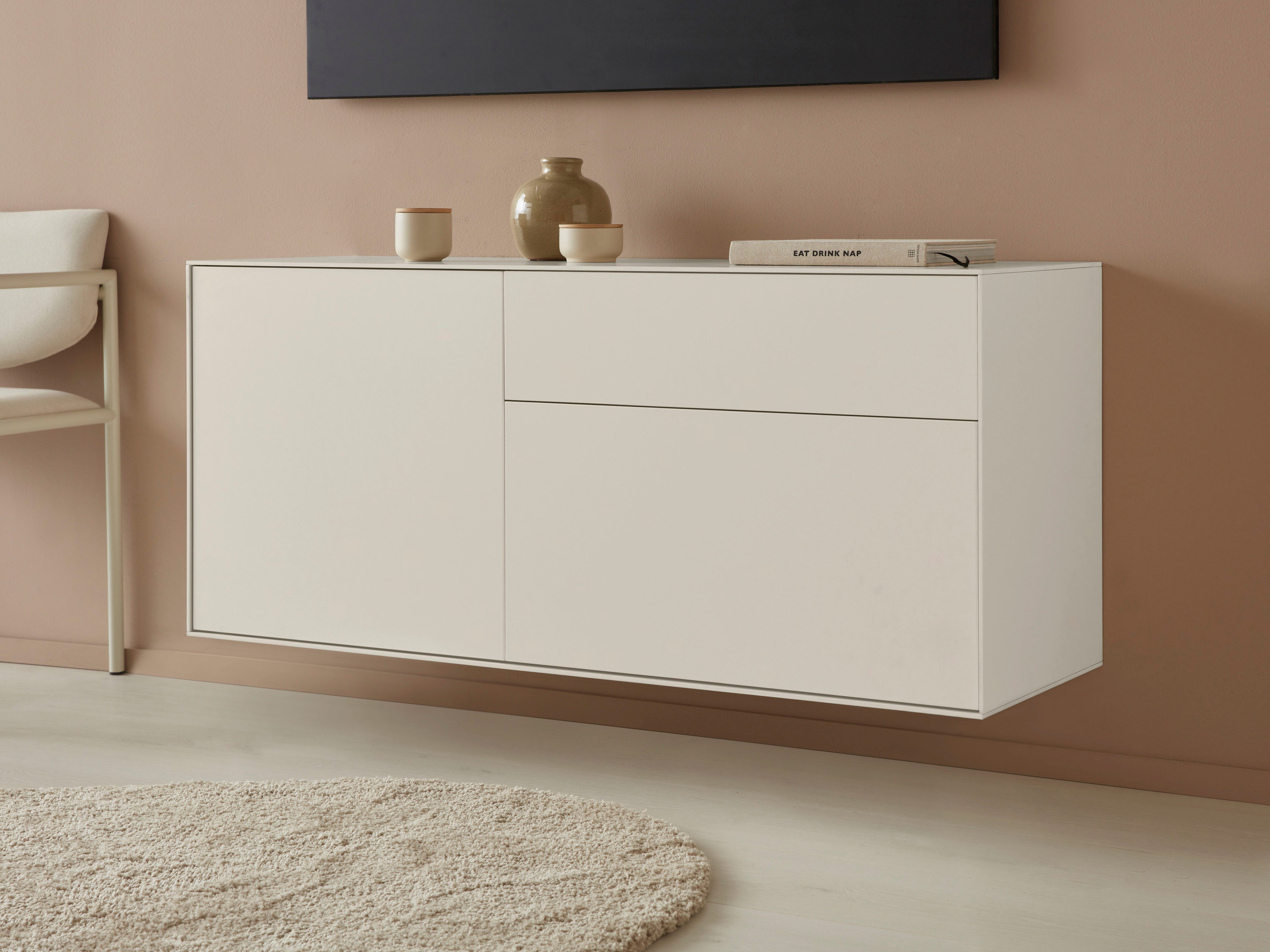 LeGer Home by Lena Gercke Tv-meubel Essentials Breedte: 127 cm, MDF gelakt, push-to-open-functie