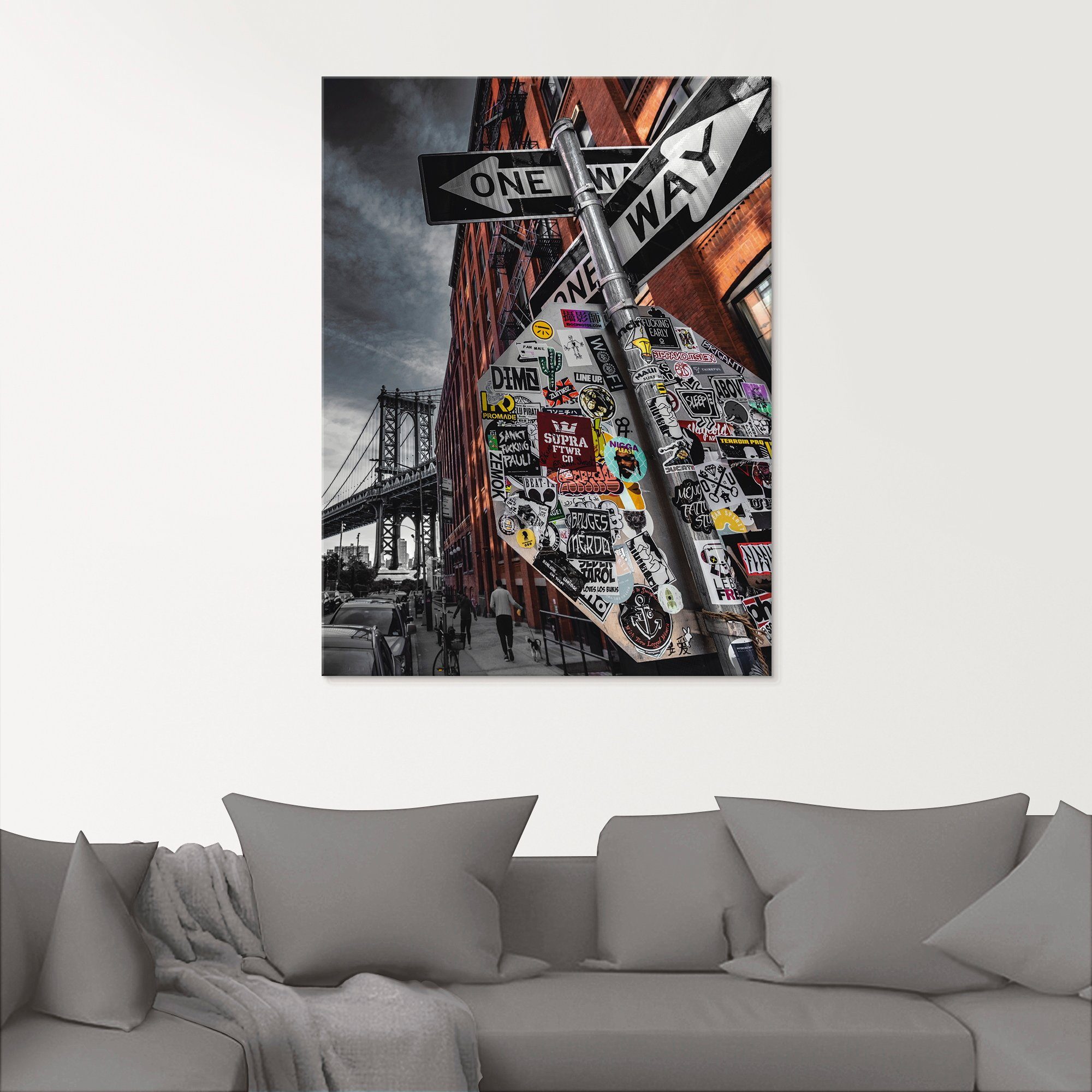 Artland Print op glas New York Street fotografie