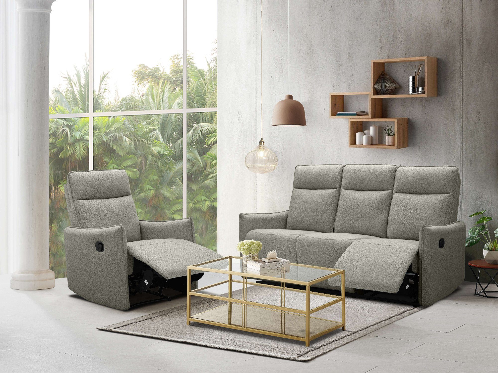Dorel Home Relaxfauteuil Lugo, tv-fauteuil, woonkamerfauteuil met slaapfunctie