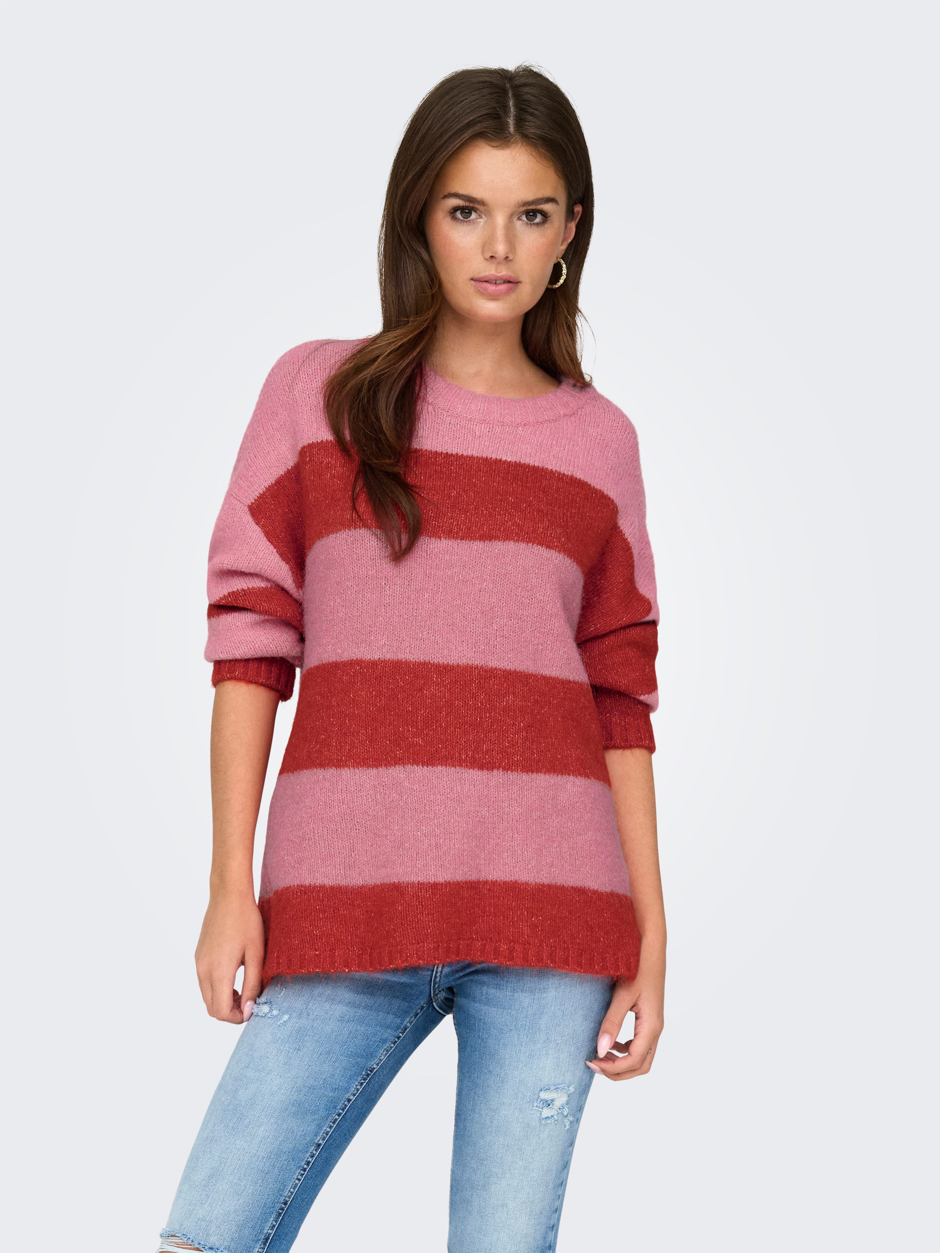 Only Trui met ronde hals ONLFILONE LIFE LS O-NECK CC KNT
