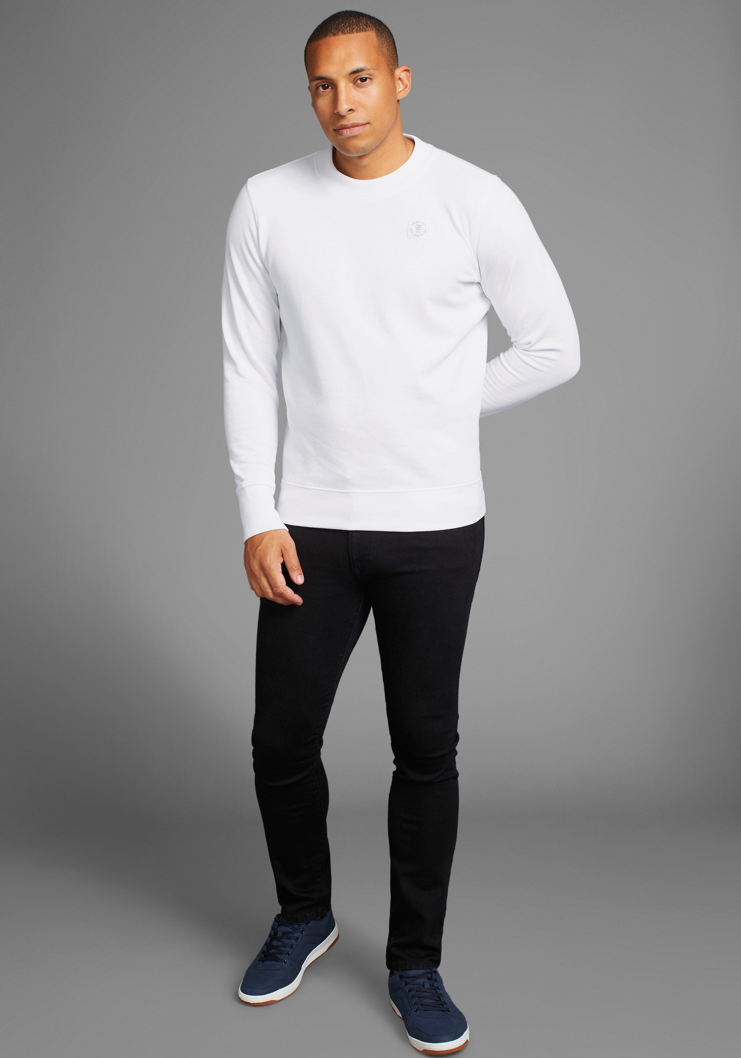 DELMAO Sweatshirt Langarm, regular fit, effen, basic-stijl