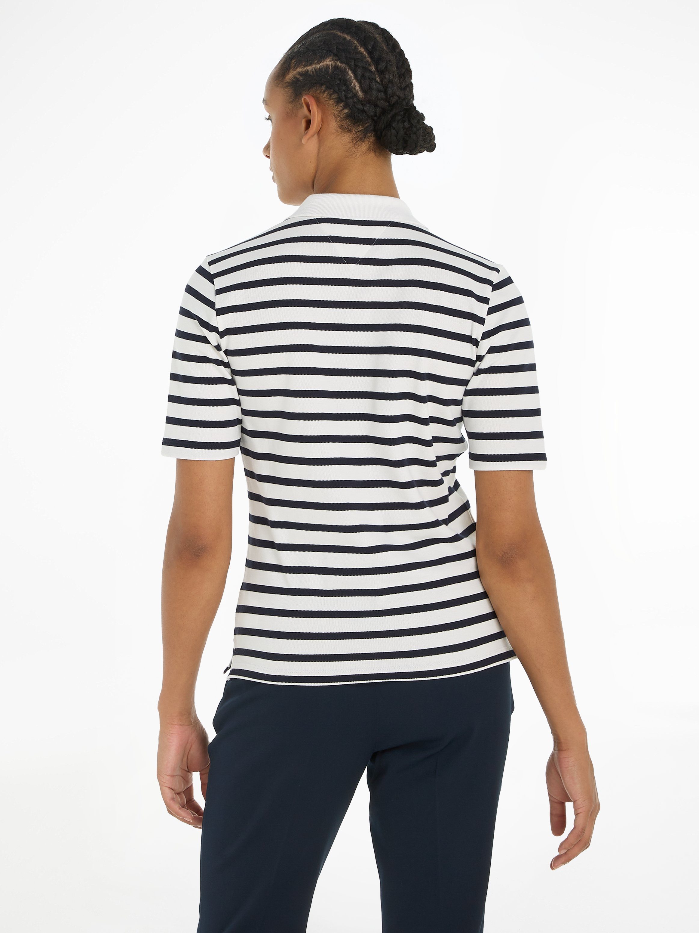 Tommy Hilfiger Poloshirt 1985 REG PIQUE STRIPE POLO SS met discreet geborduurd tommy hilfiger logo