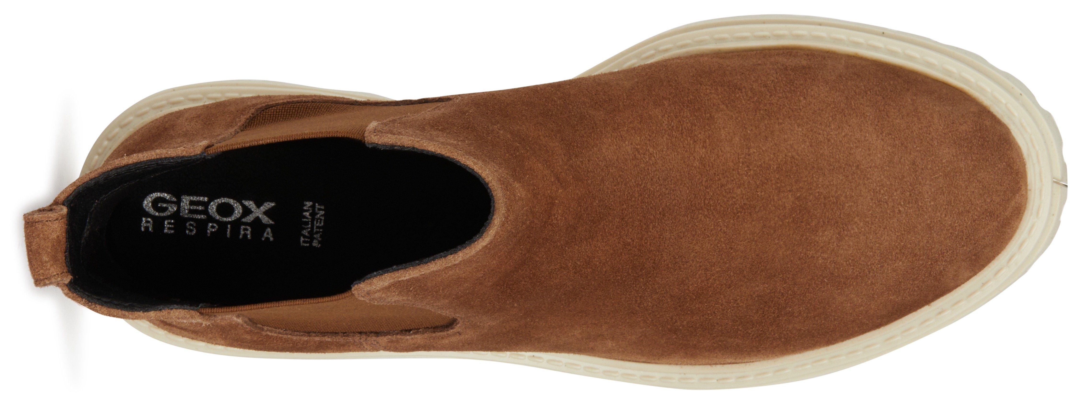Geox Chelsea-boots D Iridea blokhak, streetwear, instapschoen, laarsjes met contrasten