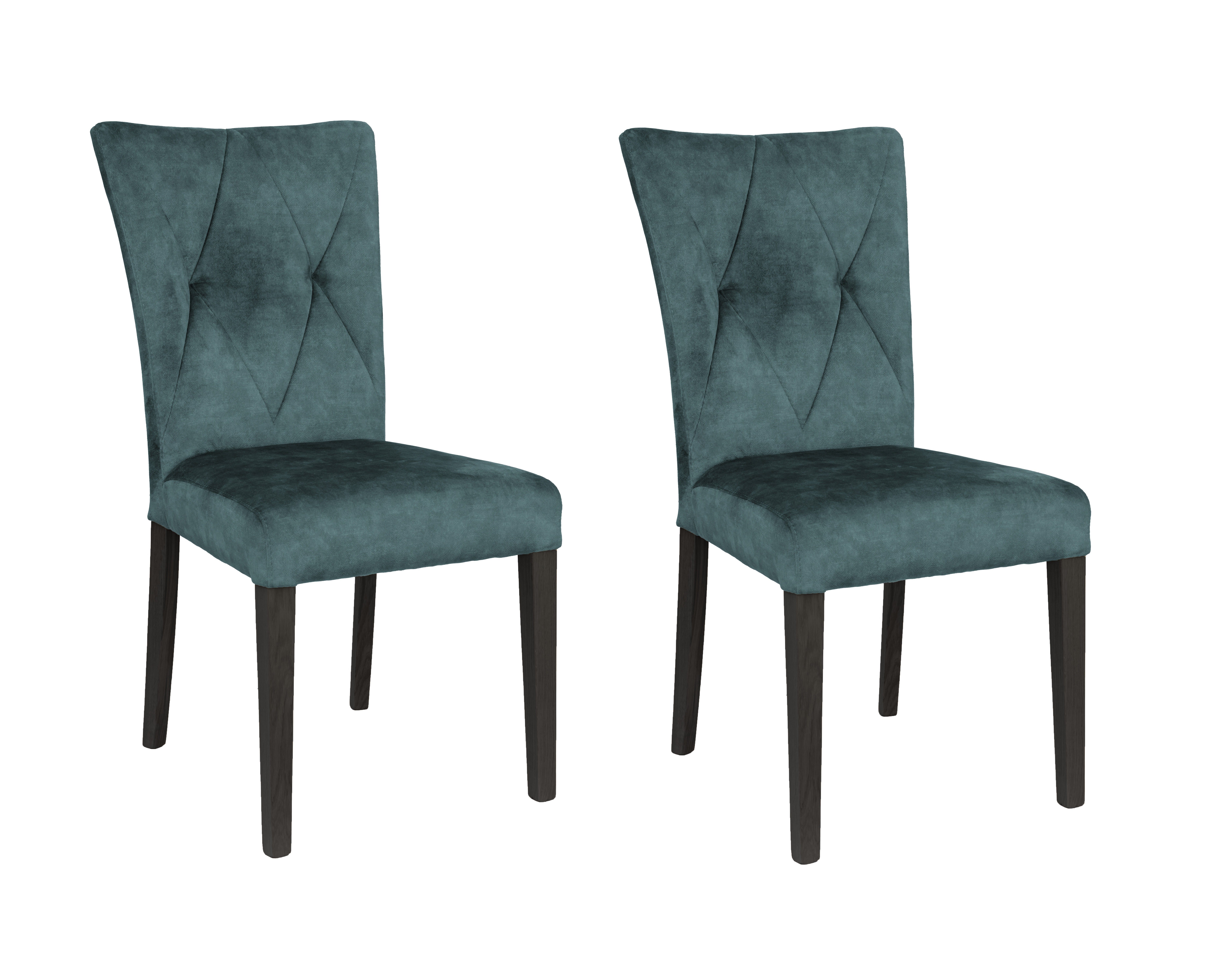 Home affaire Stoel met 4 poten Diamond Zitting en rugleuning zacht verdikt (set, 2 stuks) gestoffeerde stoelen groen