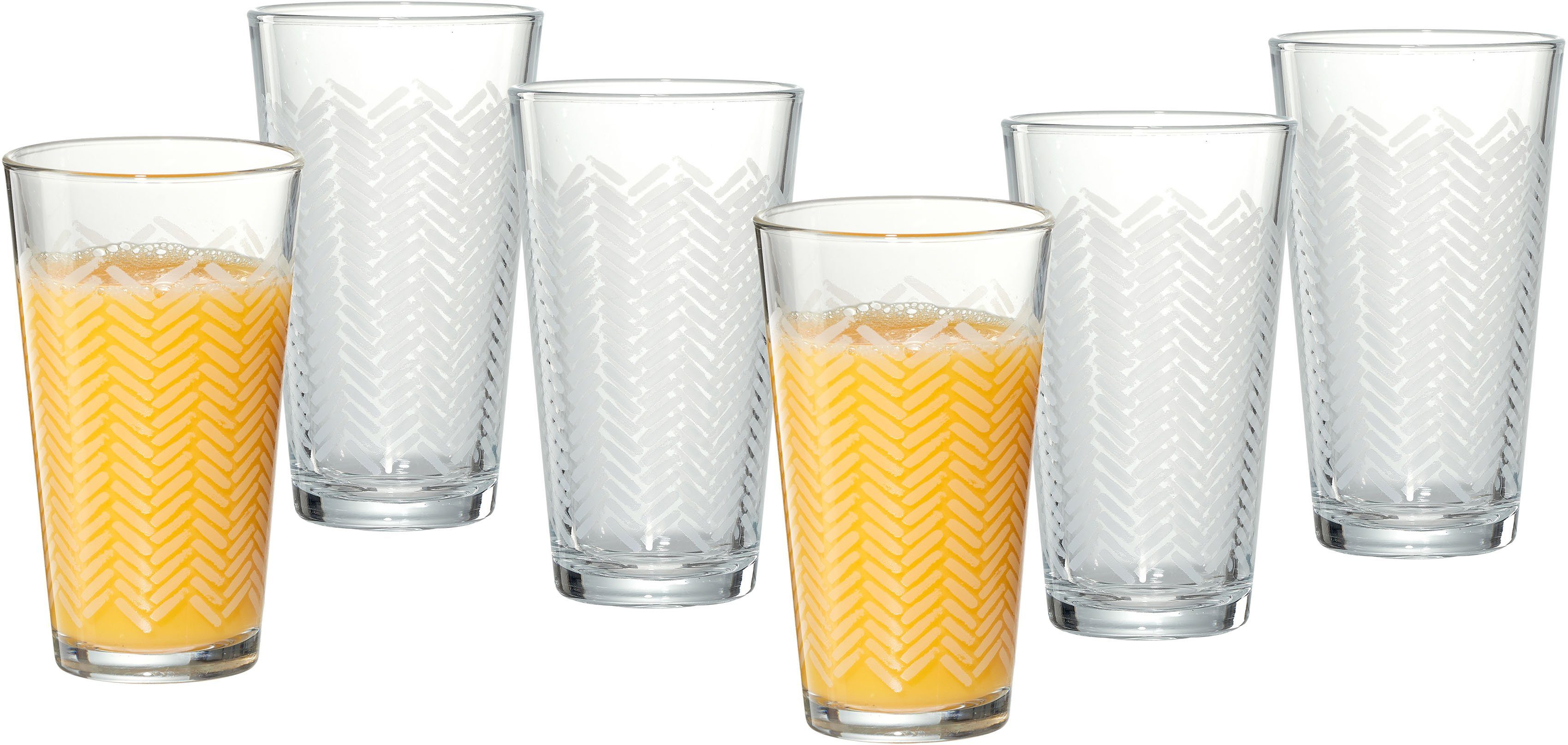 Ritzenhoff & Breker longdrinkglas Happy, Stripes 400 ml, 6-delig (set, 6-delig)