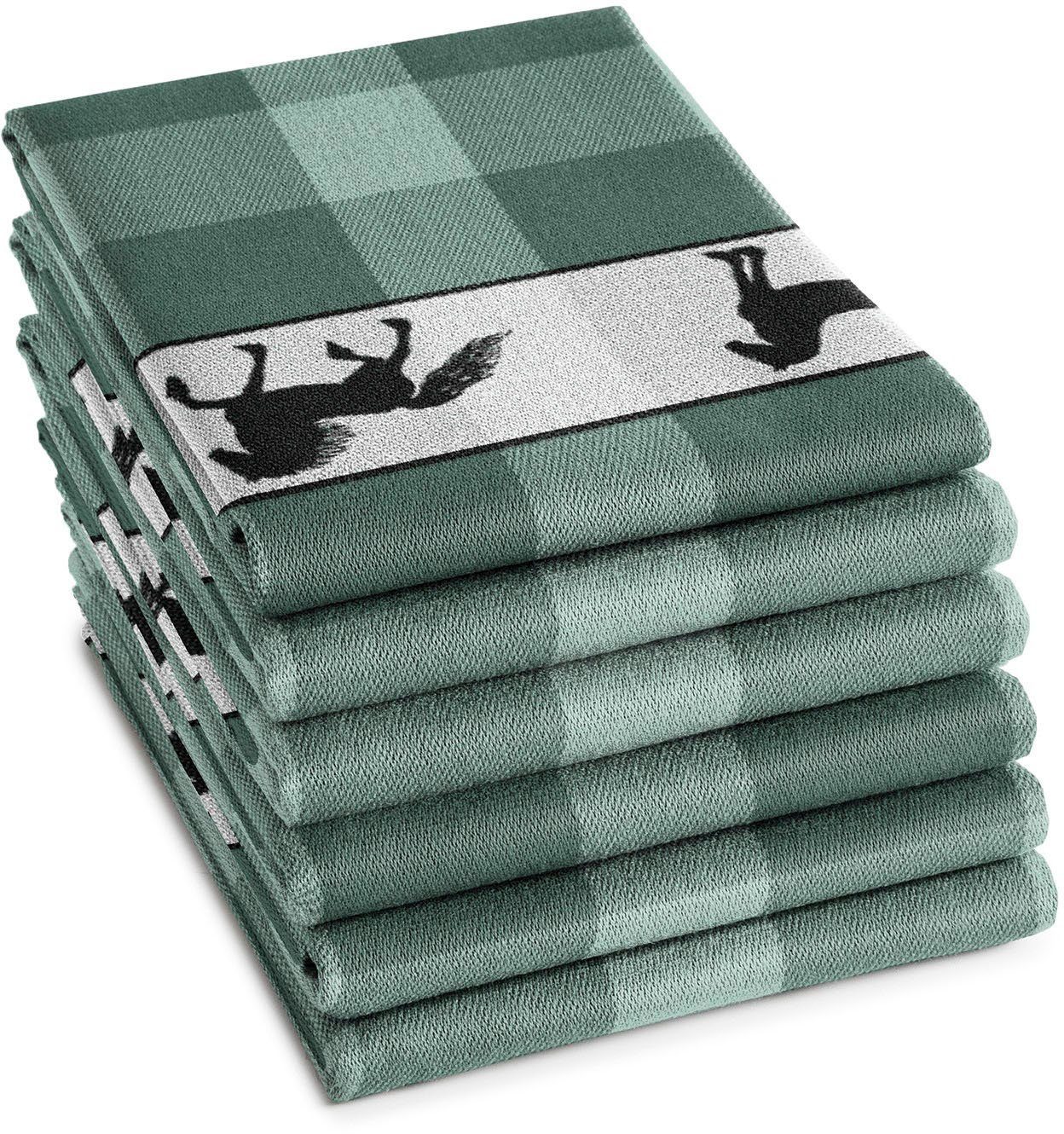 DDDDD Theedoek Shanti Jacquard-stof, 60 x 65 cm (set, 6-delig)