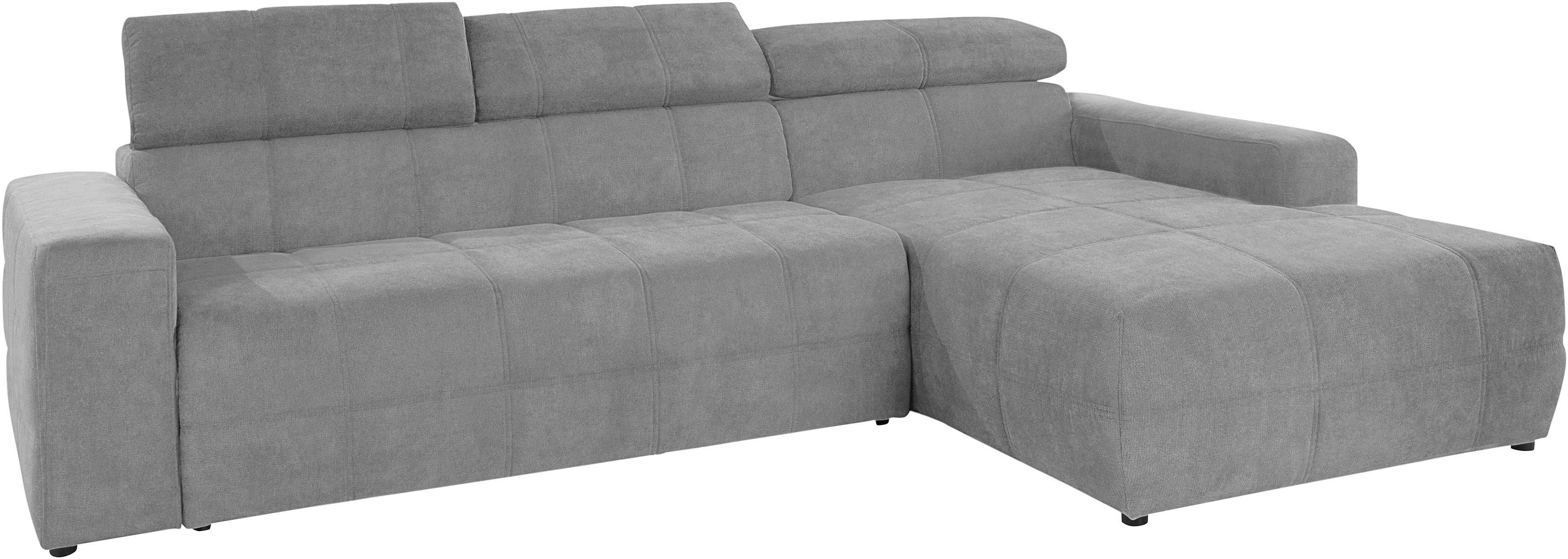 DOMO collection Hoekbank Brandon B/D/H: 289/177/80 cm, keuze met zitdiepteverstelling, L-vorm
