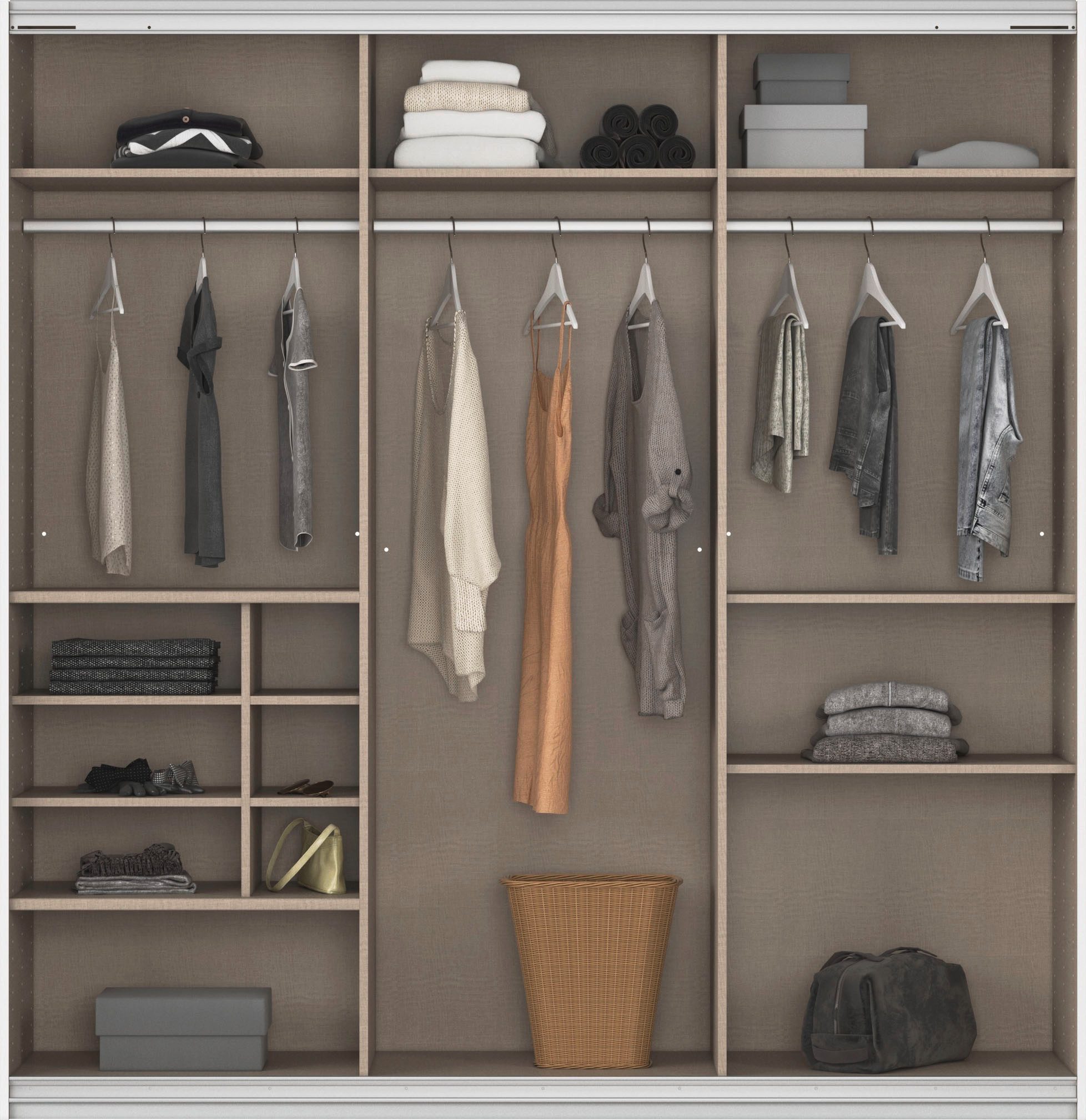 rauch Zweefdeurkast Kledingkast TOMA met passe-partout incl. rek inzet en extra legplanken made in germany