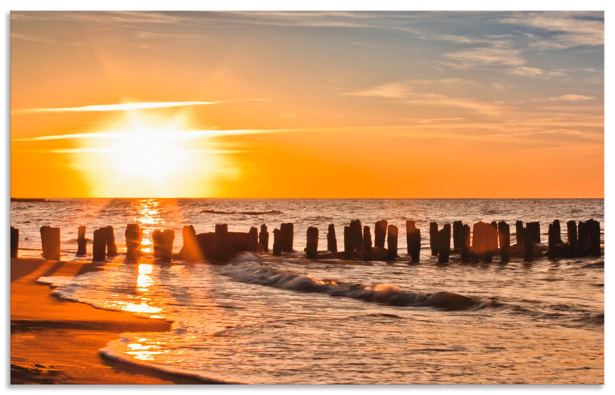 Artland Keukenwand Mooie zonsondergang aan het strand zelfklevend in vele maten - spatscherm keuken achter kookplaat en spoelbak als wandbescherming tegen vet, water en vuil - acht