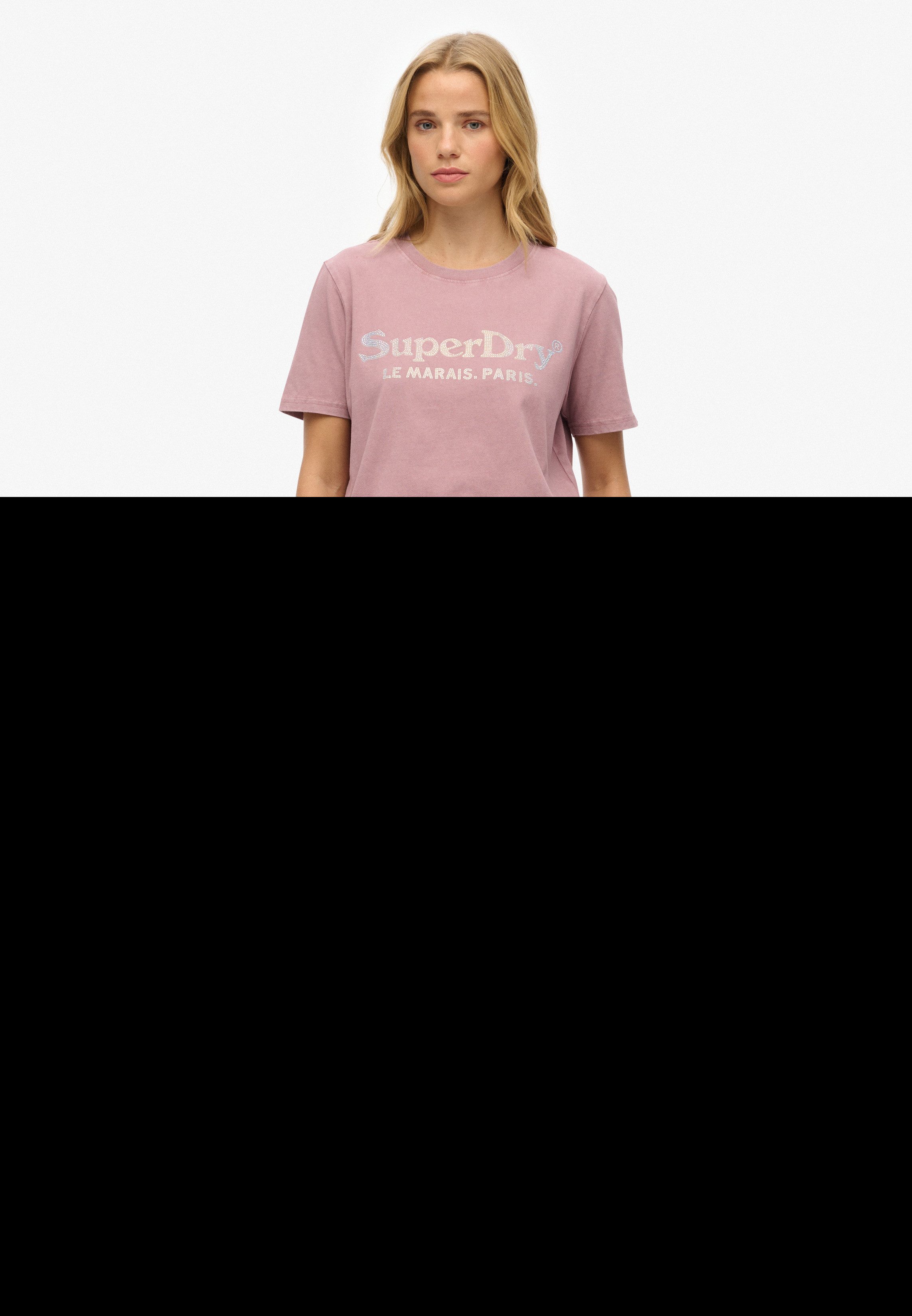 Superdry Shirt met korte mouwen VENUE METALLIC RELAXED TEE