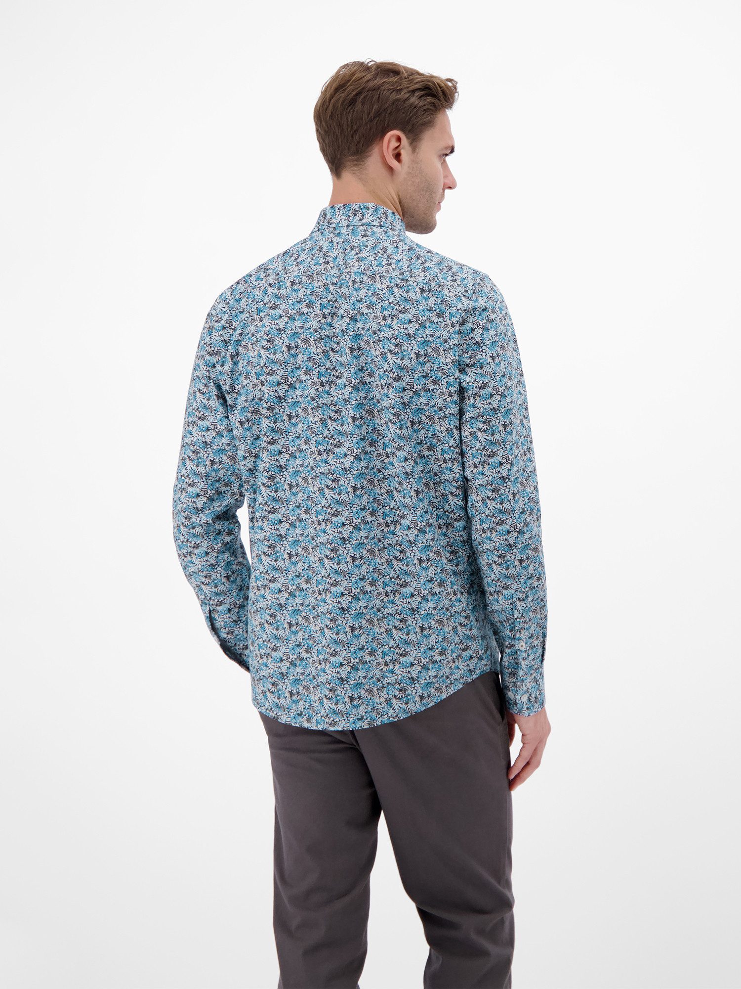 Lerros Overhemd met lange mouwen LERROS Poplin-Heren overhemd, modieus gestyled