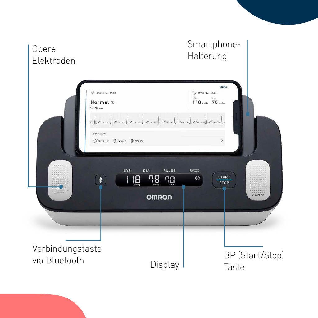 Omron Bloeddrukmeter Complete slimme bloeddruk- & ECG-meetinstrument
