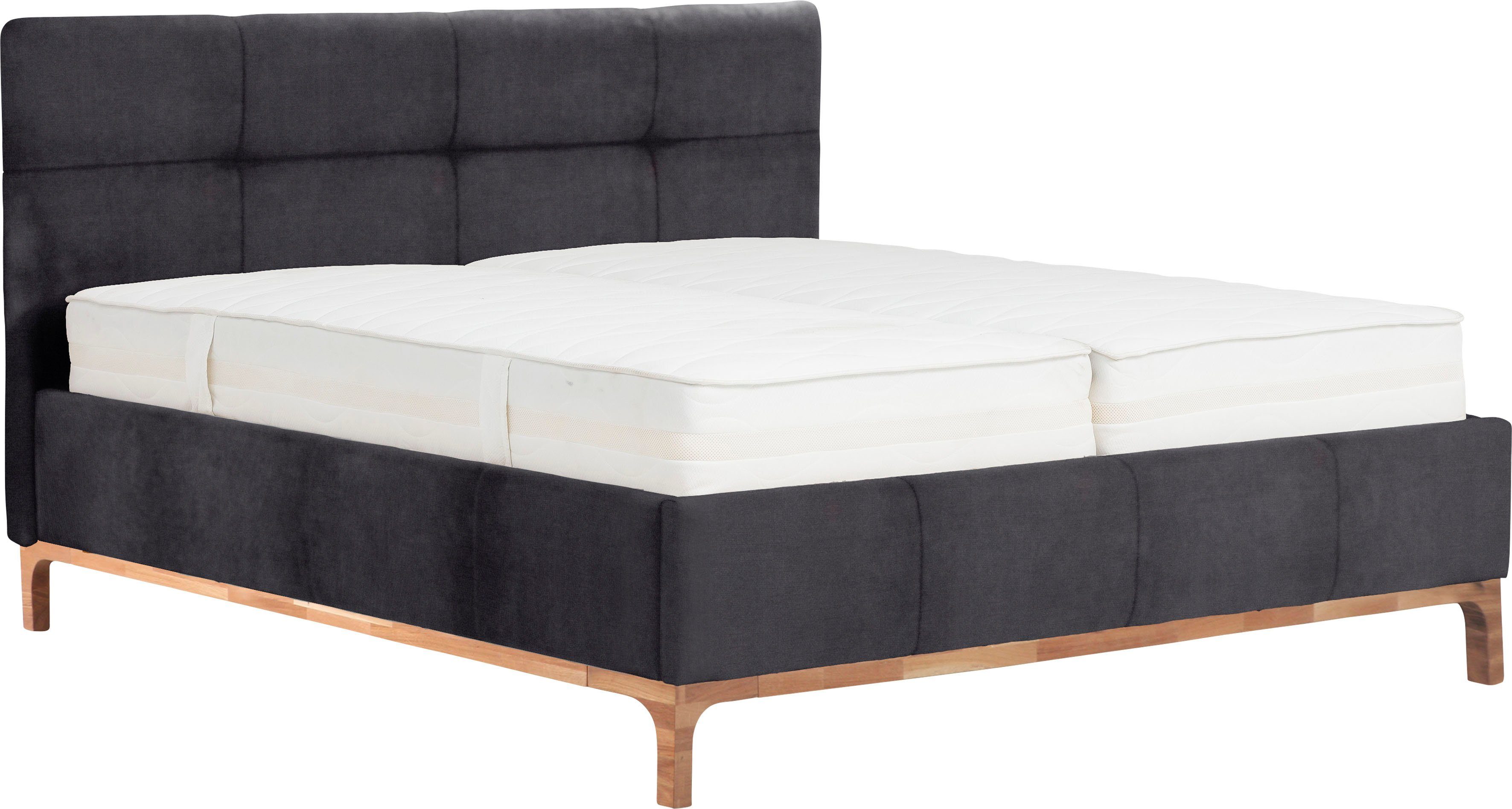 Leonique Gestoffeerd bed Noan Bedkist, lattenbodem met gasdrukveren, ook met 7-zones-matras