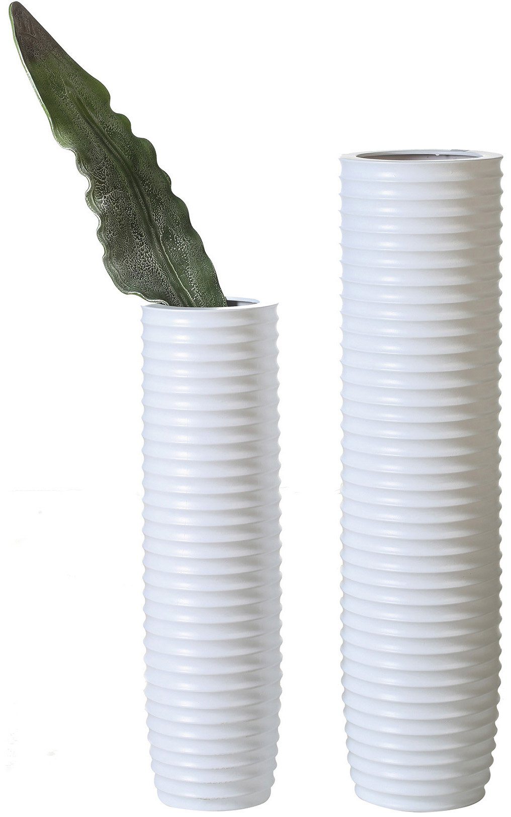 GILDE Vloervaas Gentle Keramiek, mat, met groevenstructuur, 58 cm hoog (1 stuk)