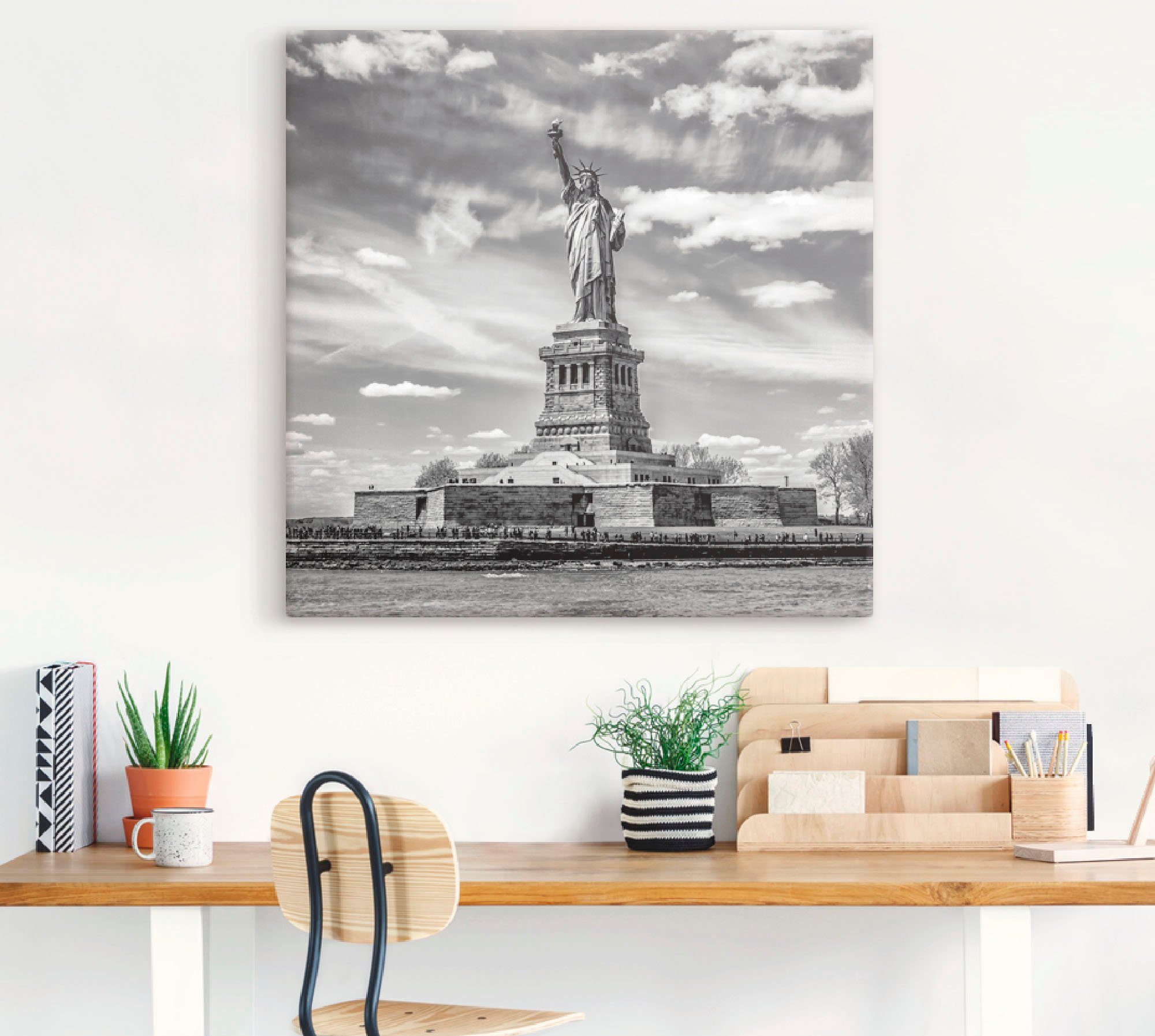 Artland Artprint New York City Vrijheidsbeeld als artprint van aluminium, artprint voor buiten, artprint op linnen, poster in verschillende maten. maten